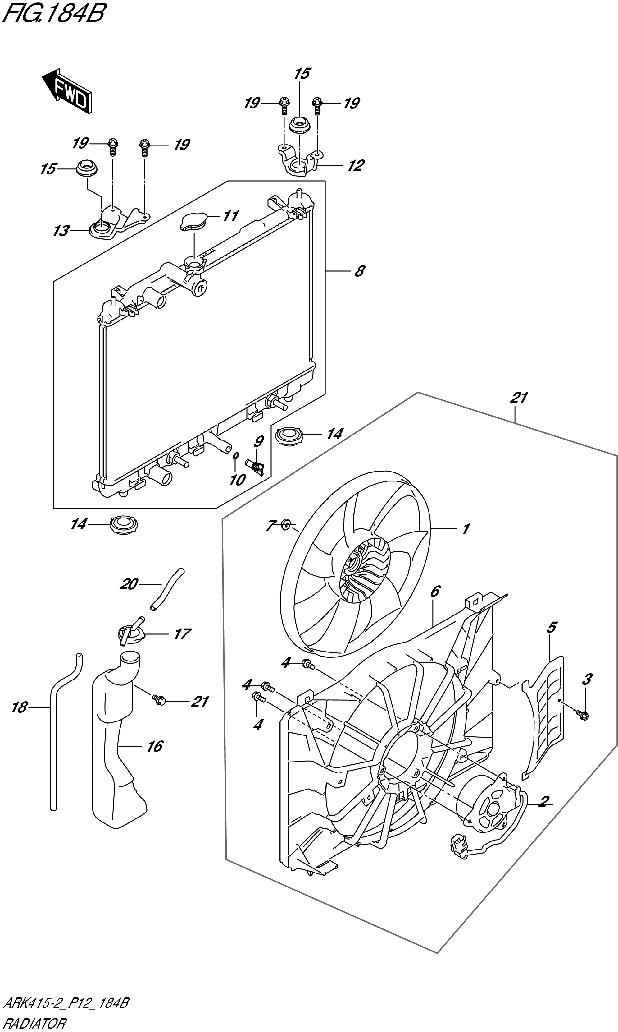 FIG. 184B- RADIATOR (4AT)