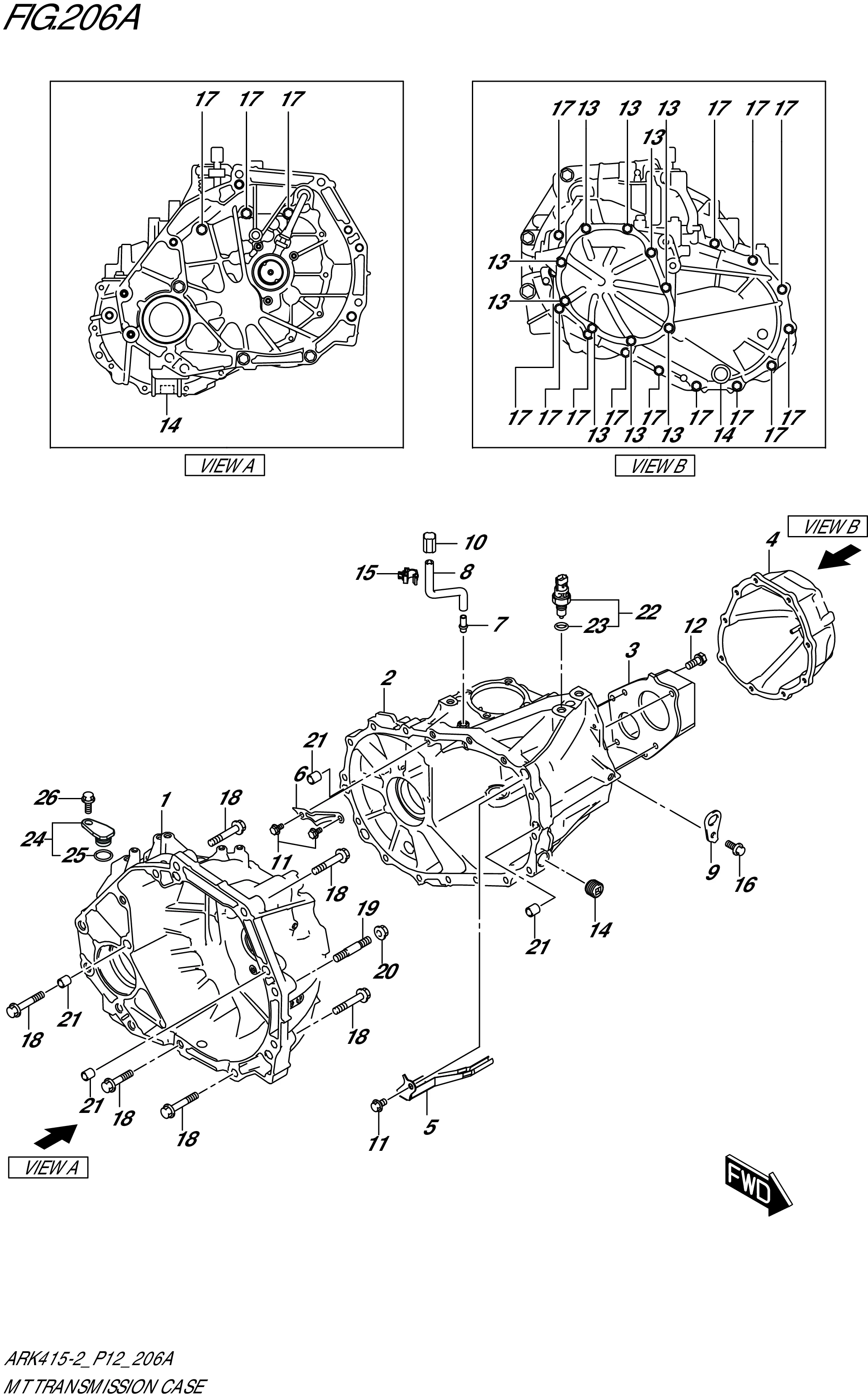 FIG. 206A- MT TRANSMISSION CASE (5MT)