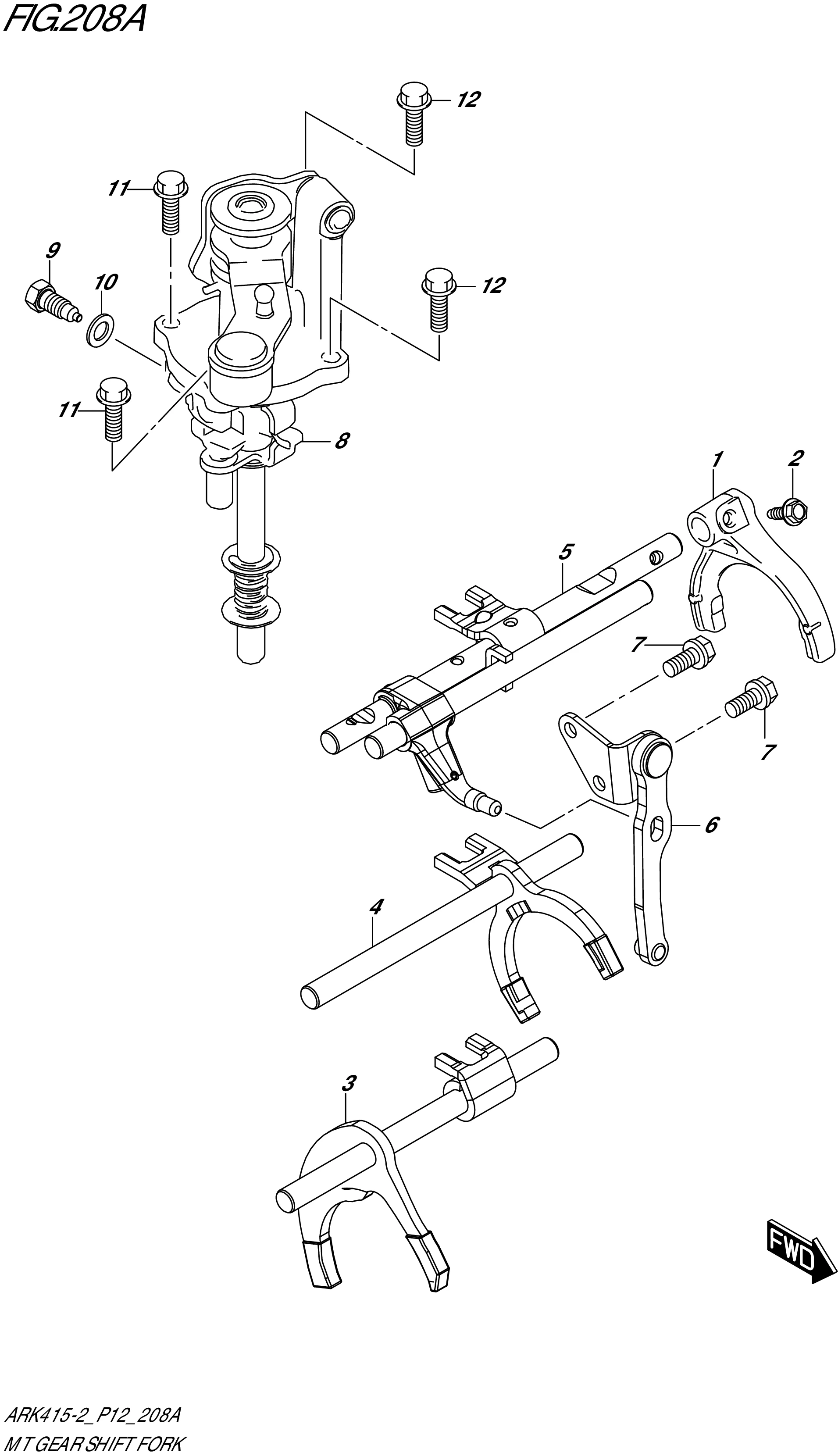 FIG. 208A- MT GEAR SHIFT FORK (5MT)