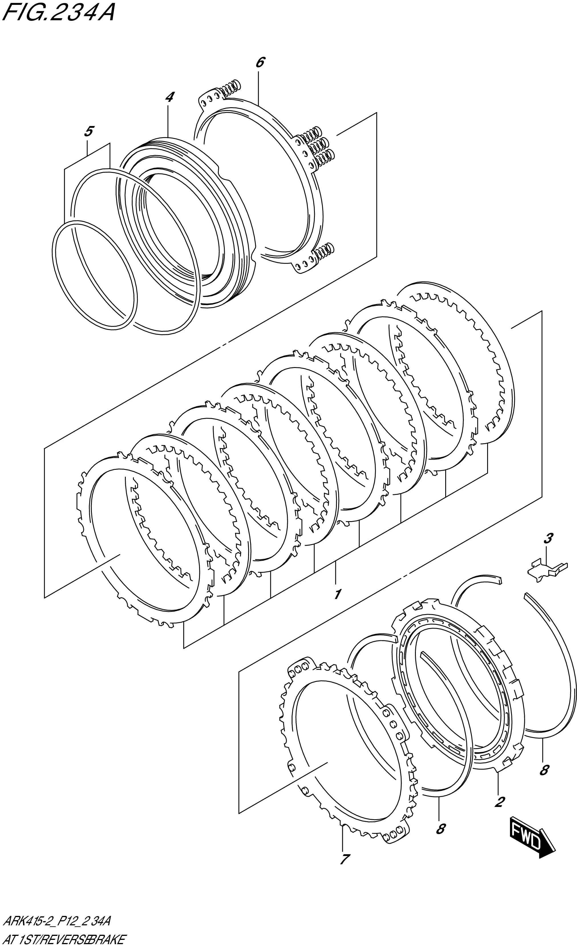 FIG. 234A- AT 1ST/REVERSE BRAKE (4AT)