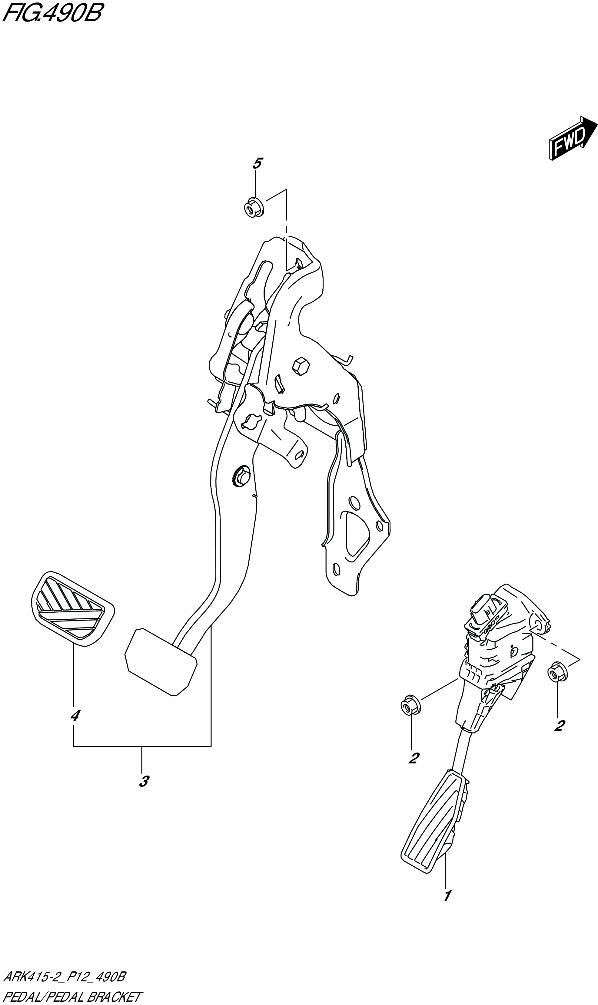 FIG. 490B - PEDAL/PEDAL BRACKET (4AT)