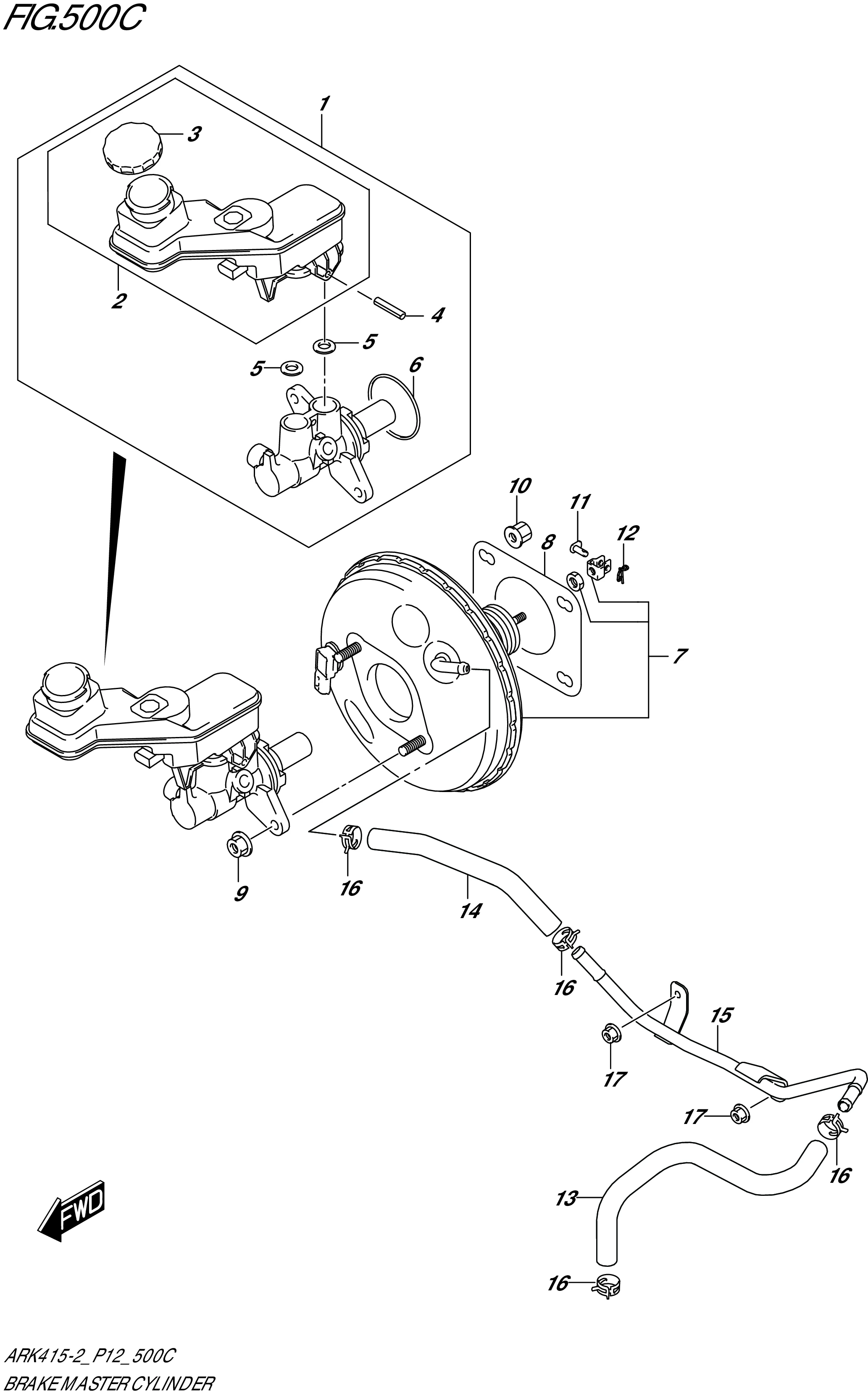 FIG. 500C - BRAKE MASTER CYLINDER (4AT:W_ESP)