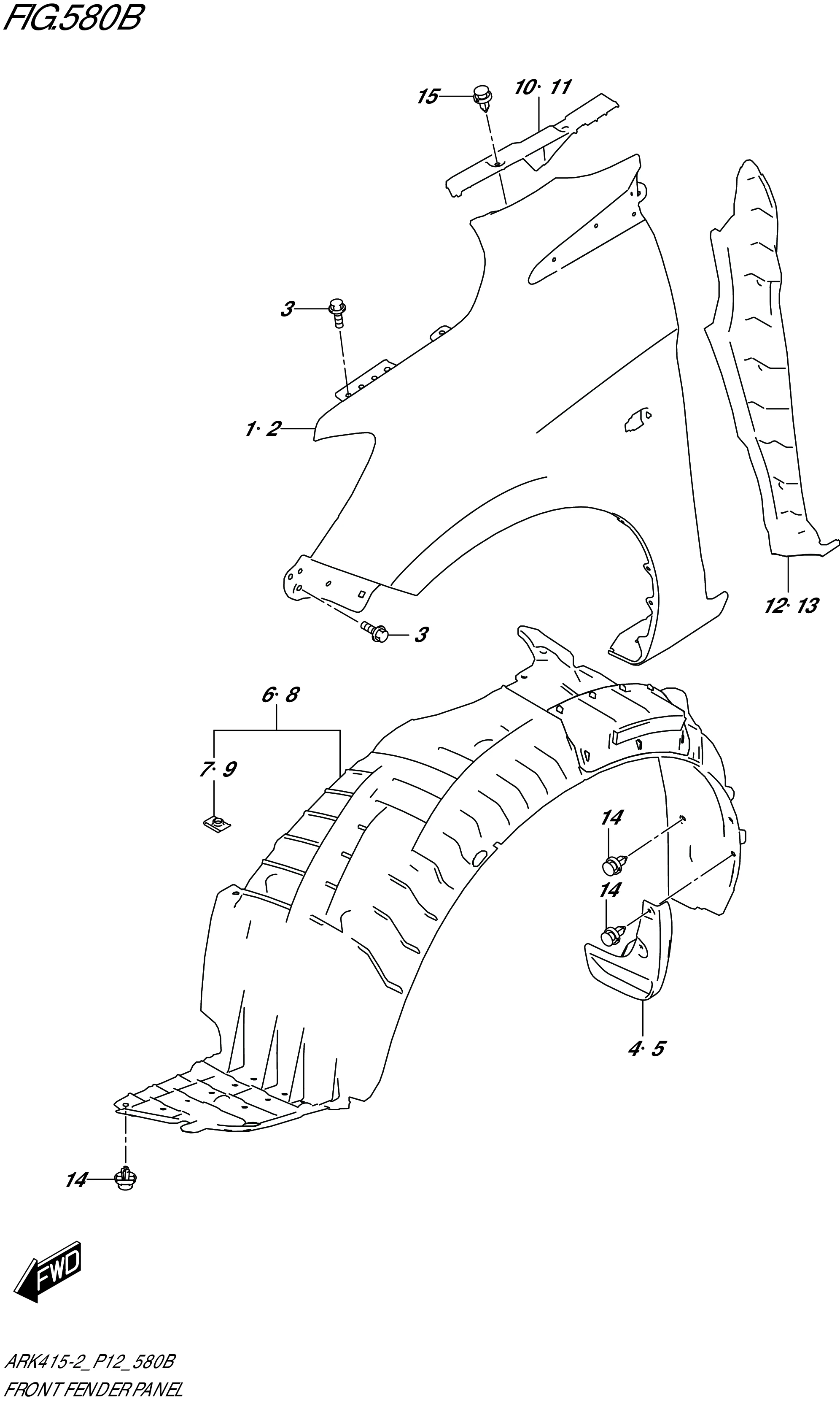 FIG. 580B - FRONT FENDER PANEL (GL)