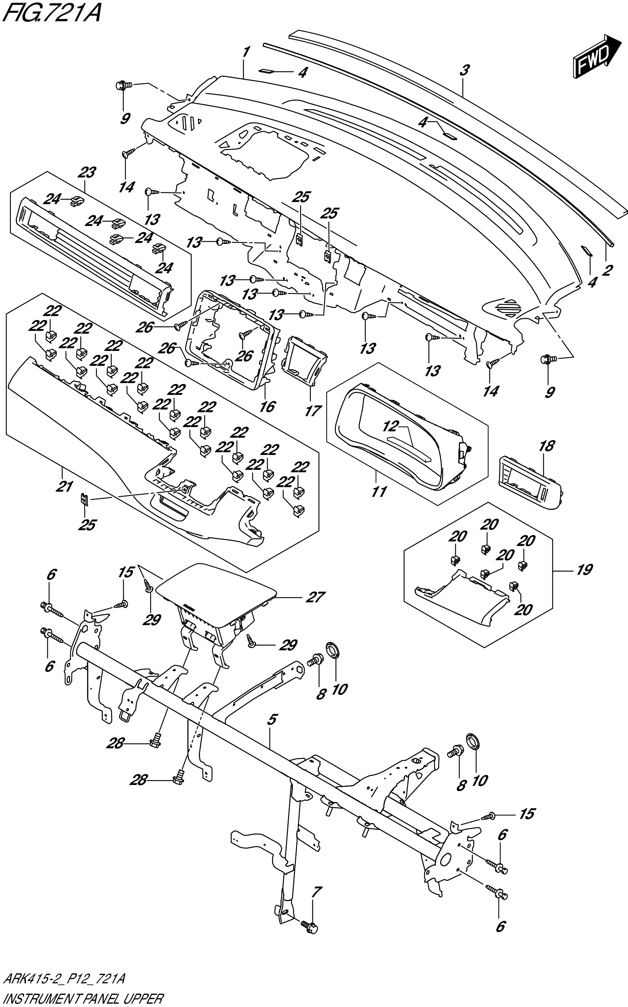 FIG. 721A - INSTRUMENT PANEL UPPER