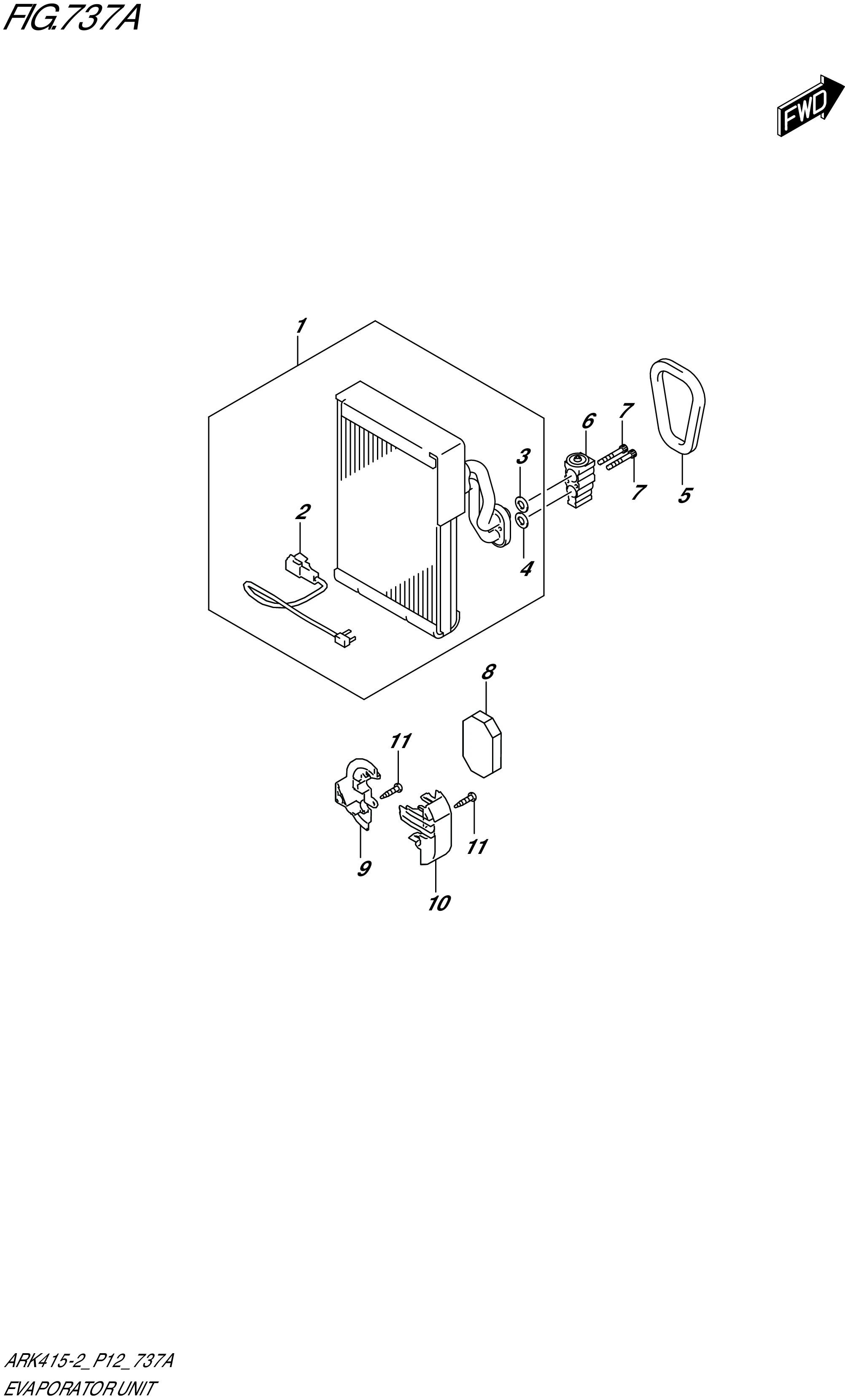 FIG. 737A - EVAPORATOR UNIT (GA,GL)(SEE NOTE 1)