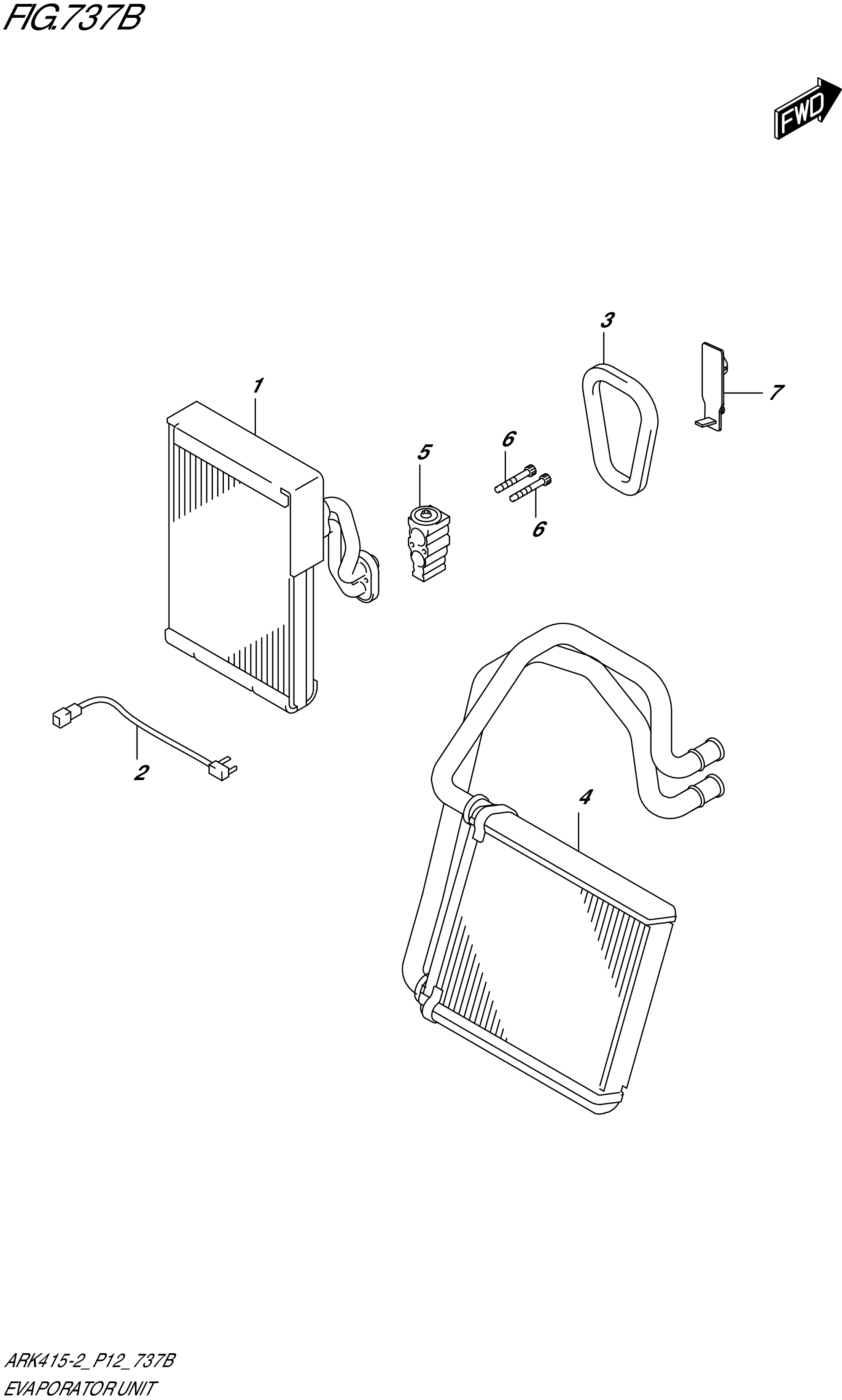 FIG. 737B - EVAPORATOR UNIT (GX)(SEE NOTE 1)