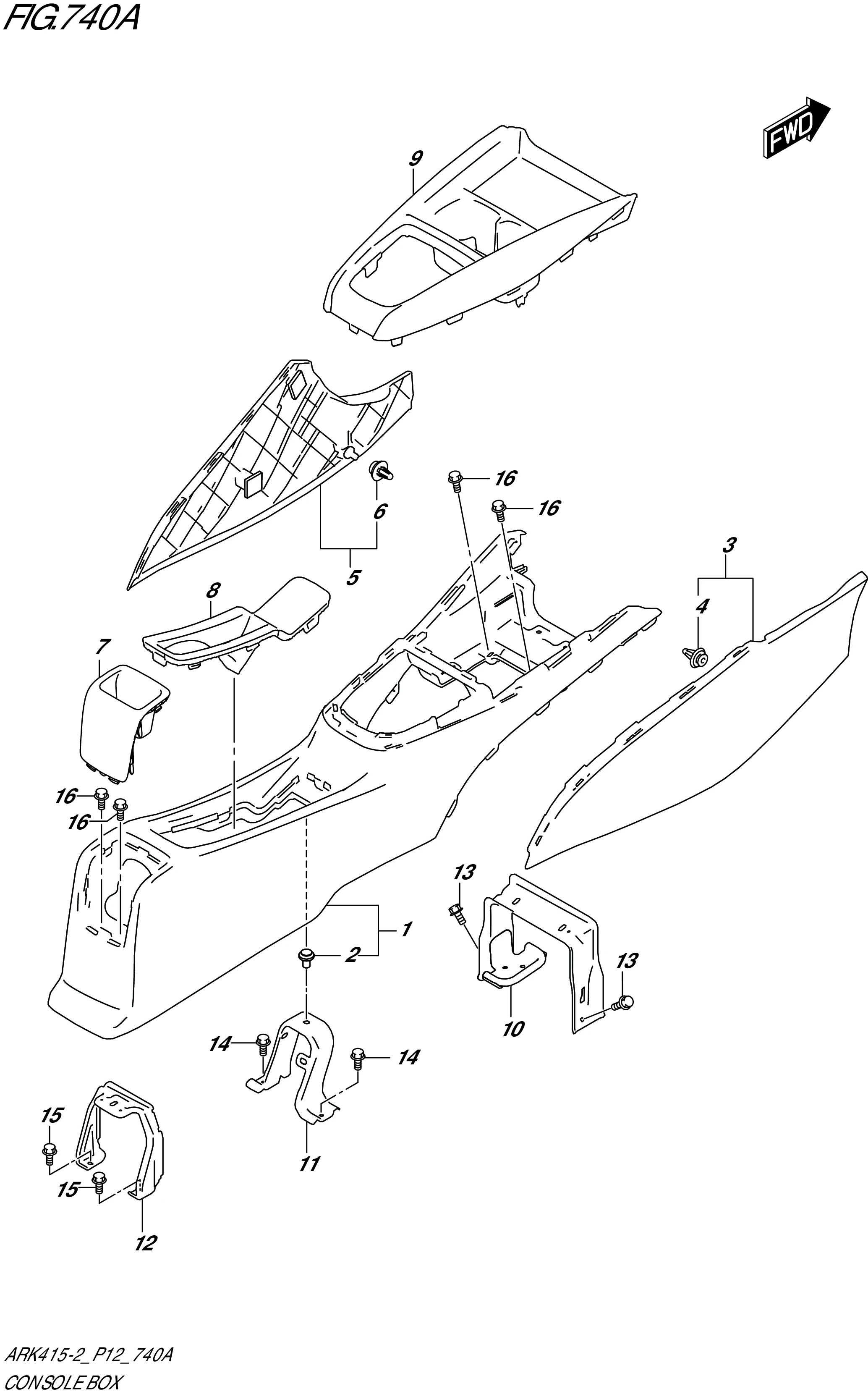 FIG. 740A - CONSOLE BOX (GA)