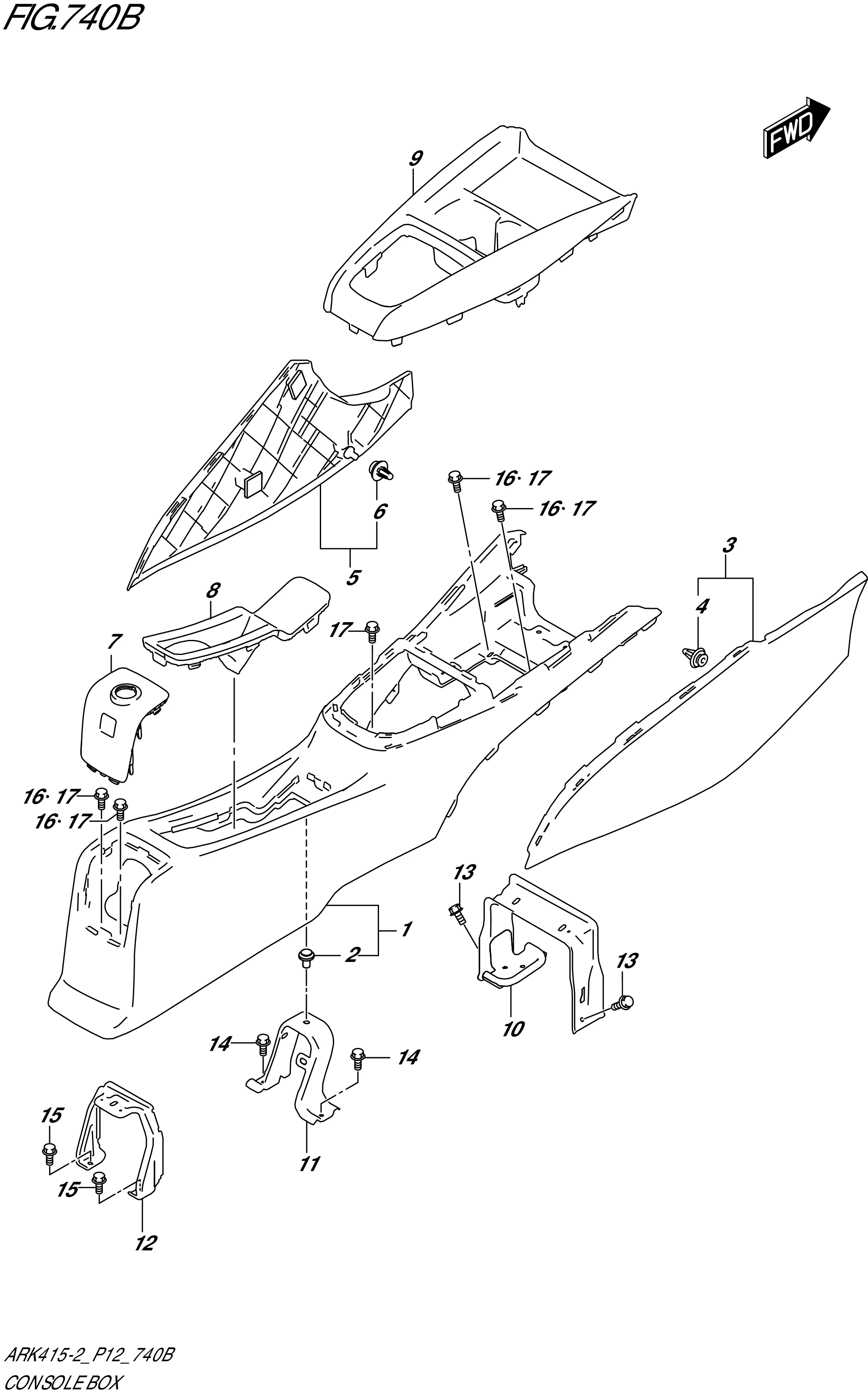 FIG. 740B - CONSOLE BOX (GL)