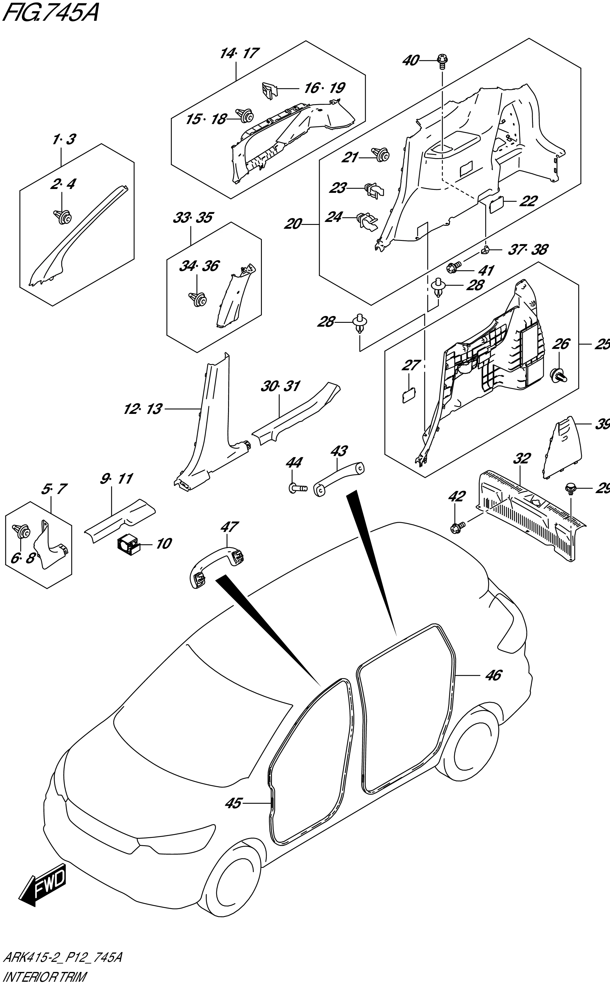 FIG. 745A - INTERIOR TRIM
