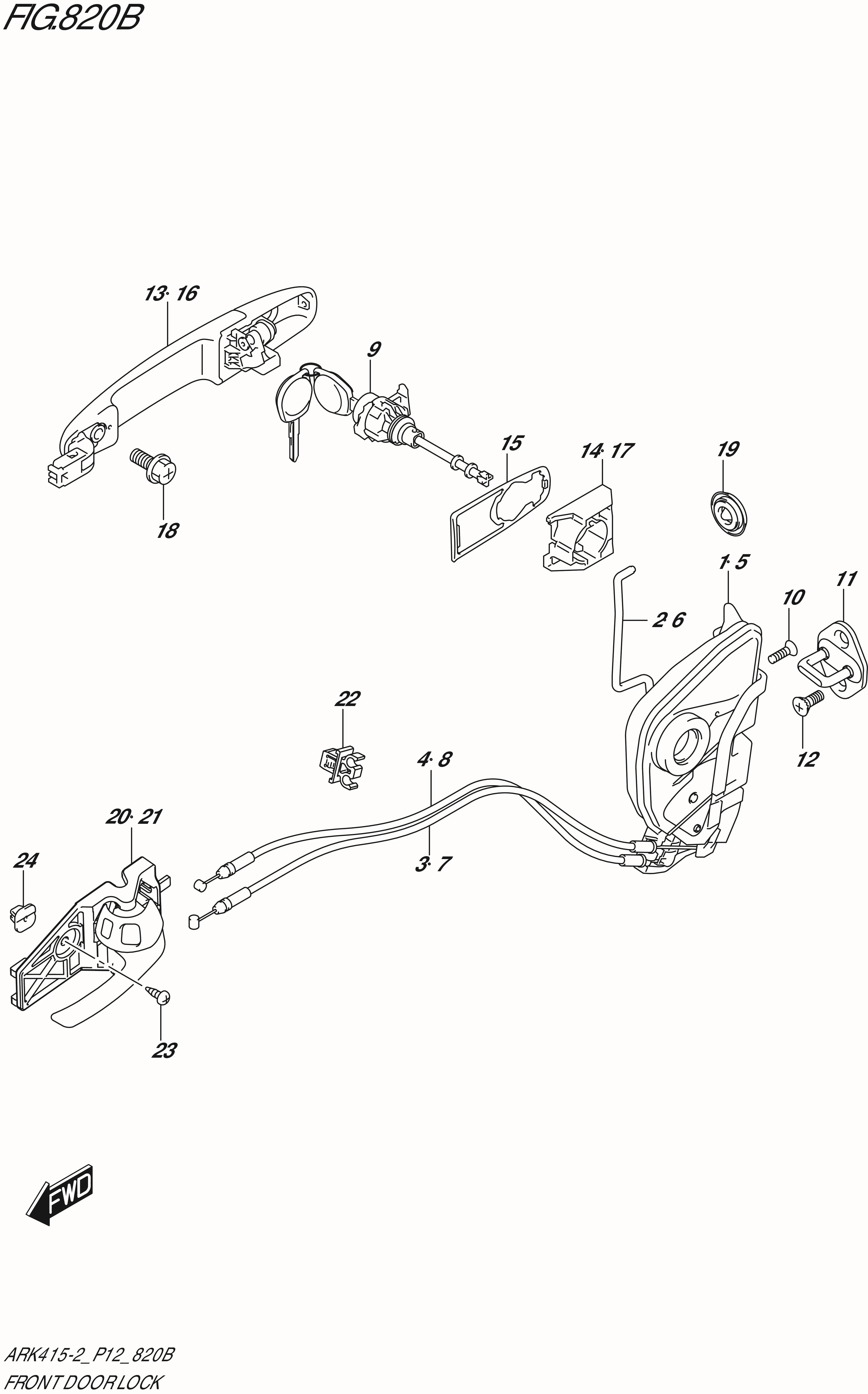 FIG. 820B - FRONT DOOR LOCK (GL)