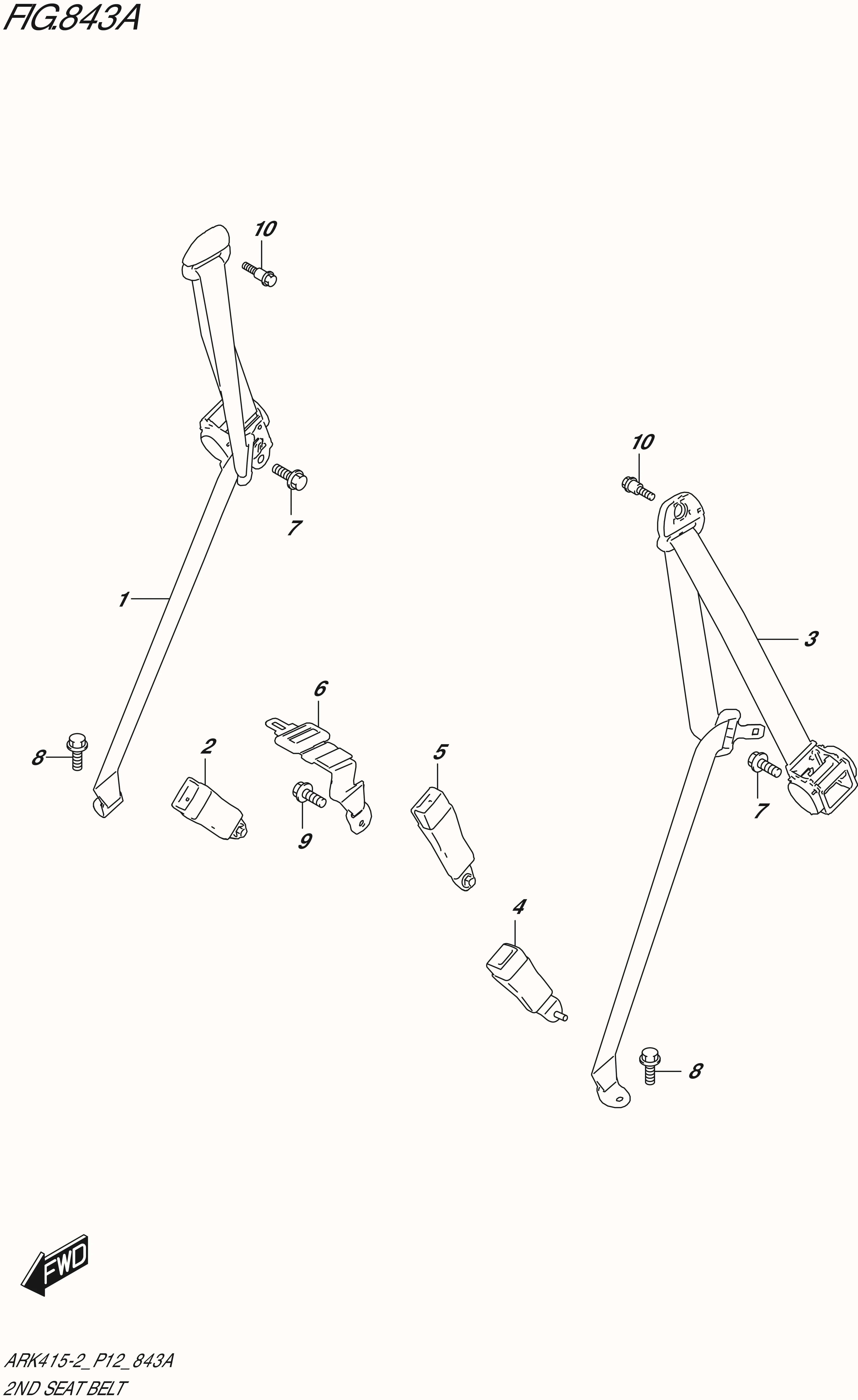 FIG. 843A - 2ND SEAT BELT