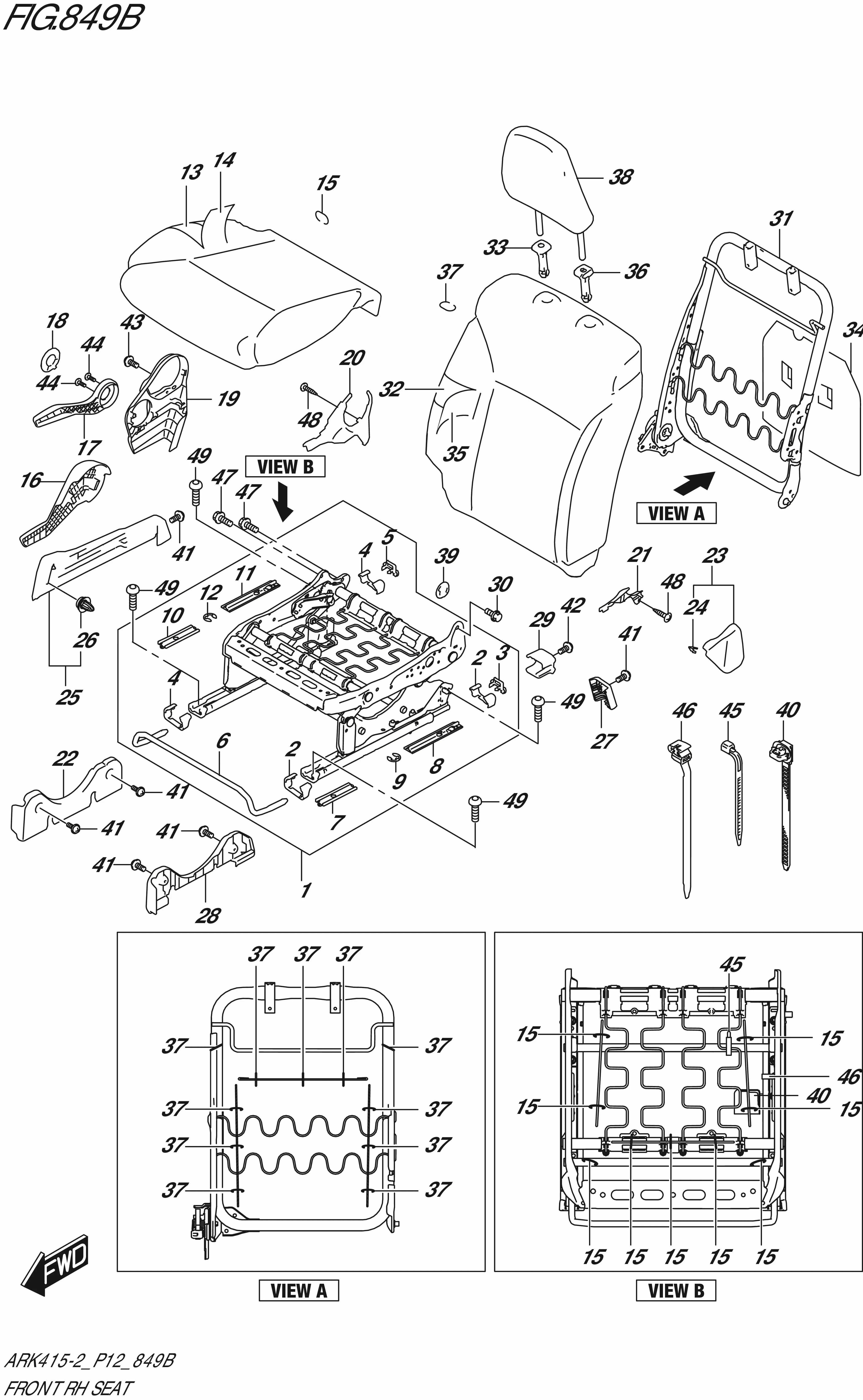 FIG. 849B - FRONT RH SEAT (GX)