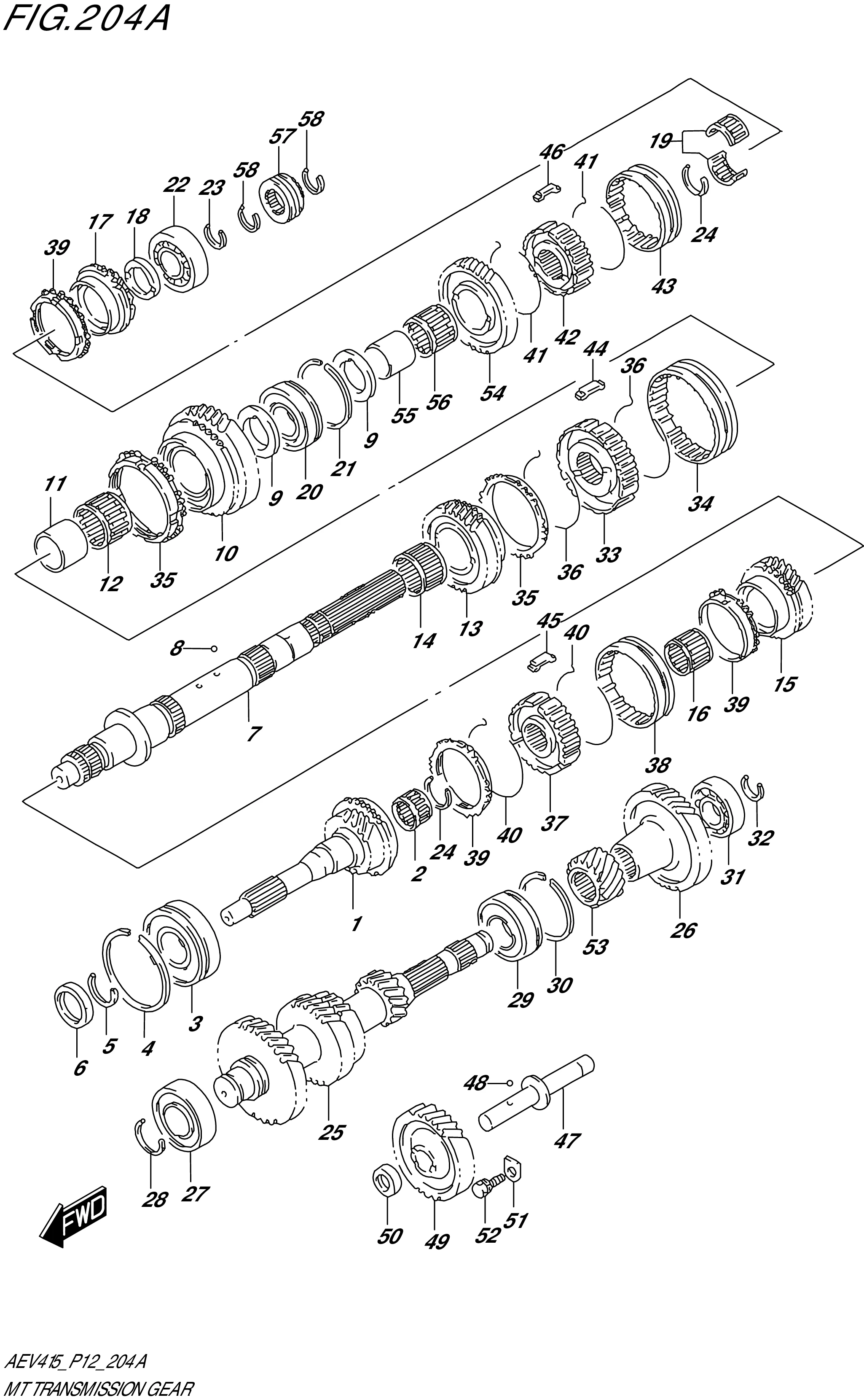 FIG. 204A- MT TRANSMISSION GEAR