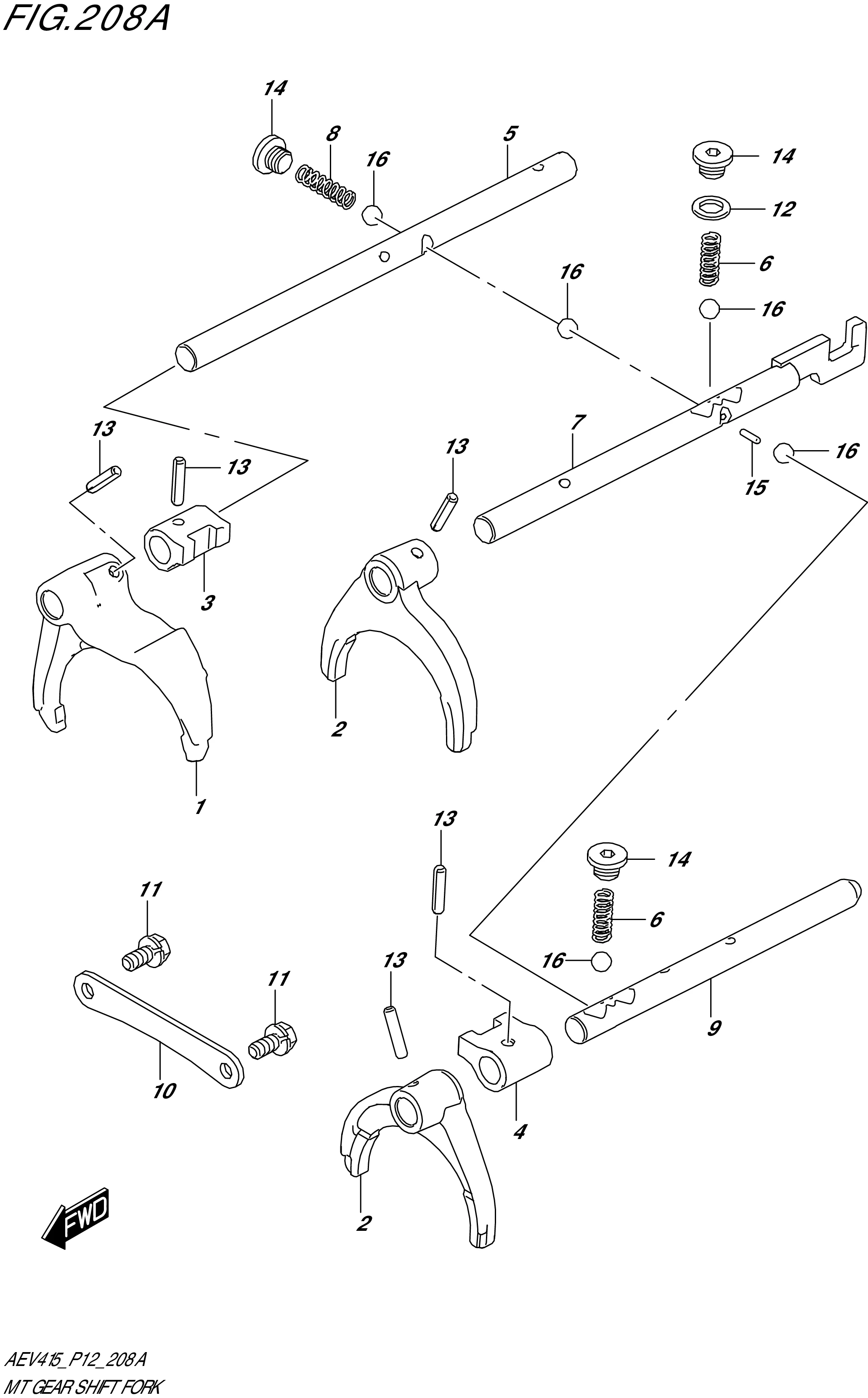 FIG. 208A- MT GEAR SHIFT FORK