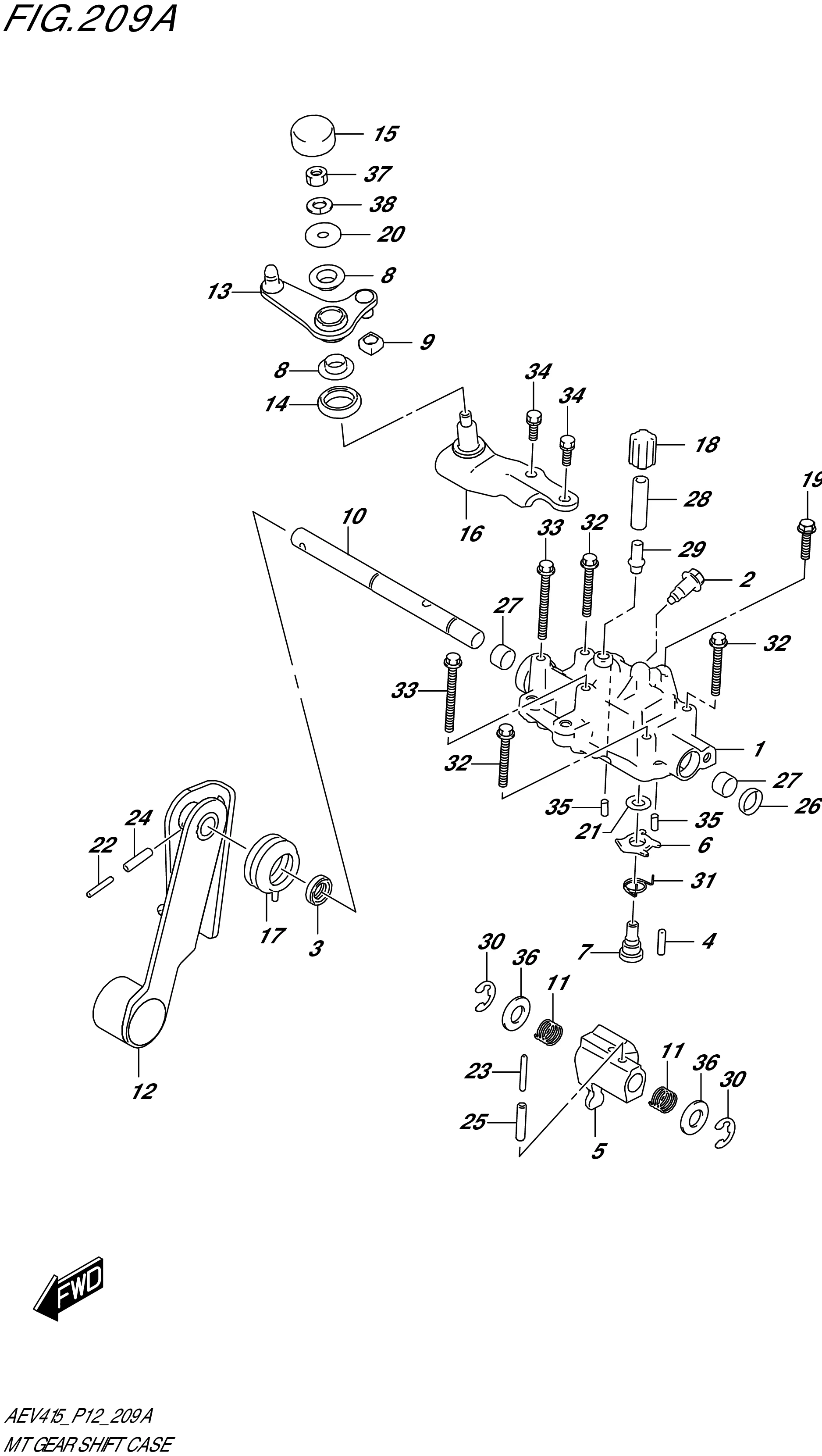 FIG. 209A- MT GEAR SHIFT CASE