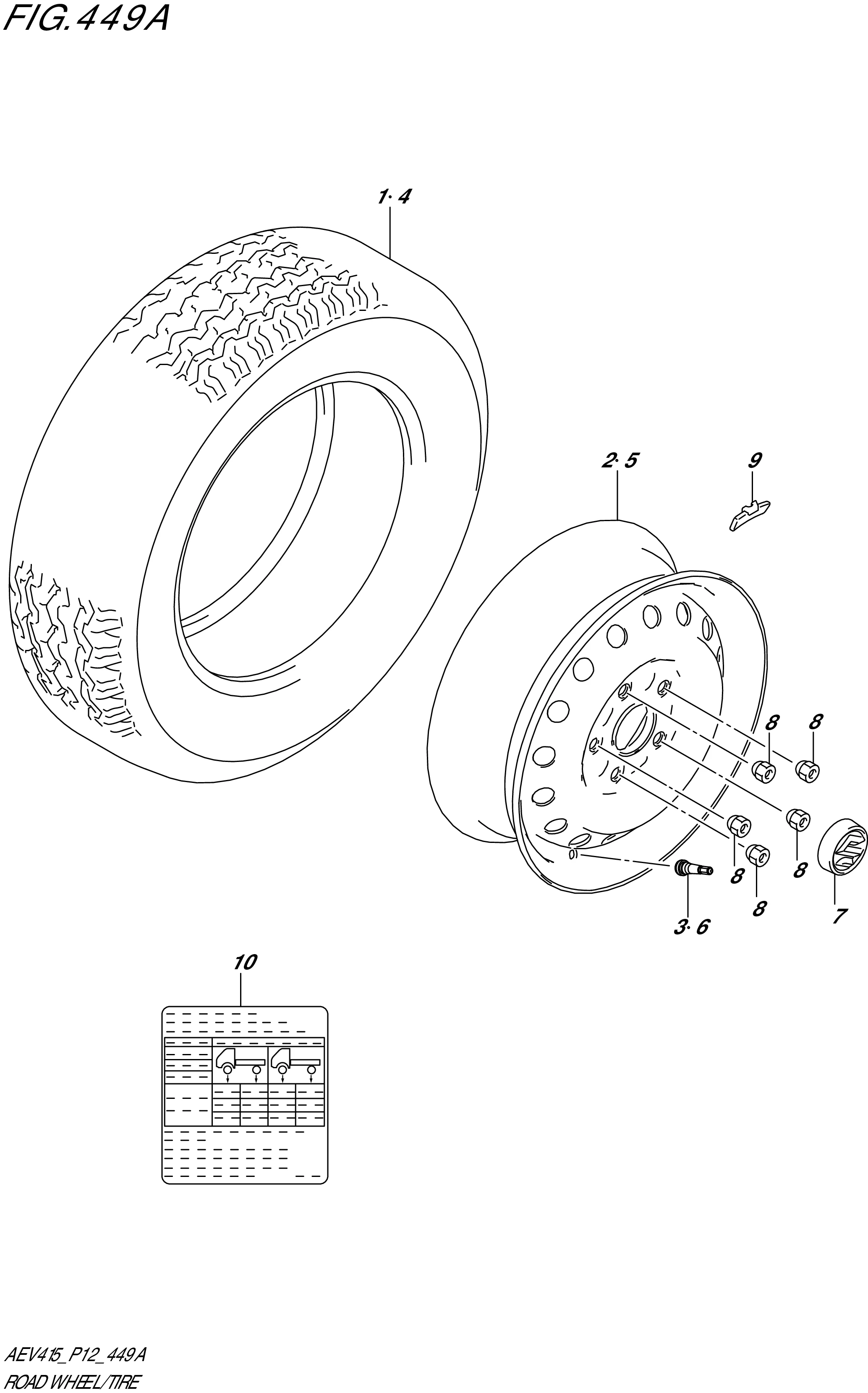 FIG. 449A - ROAD WHEEL/TIRE