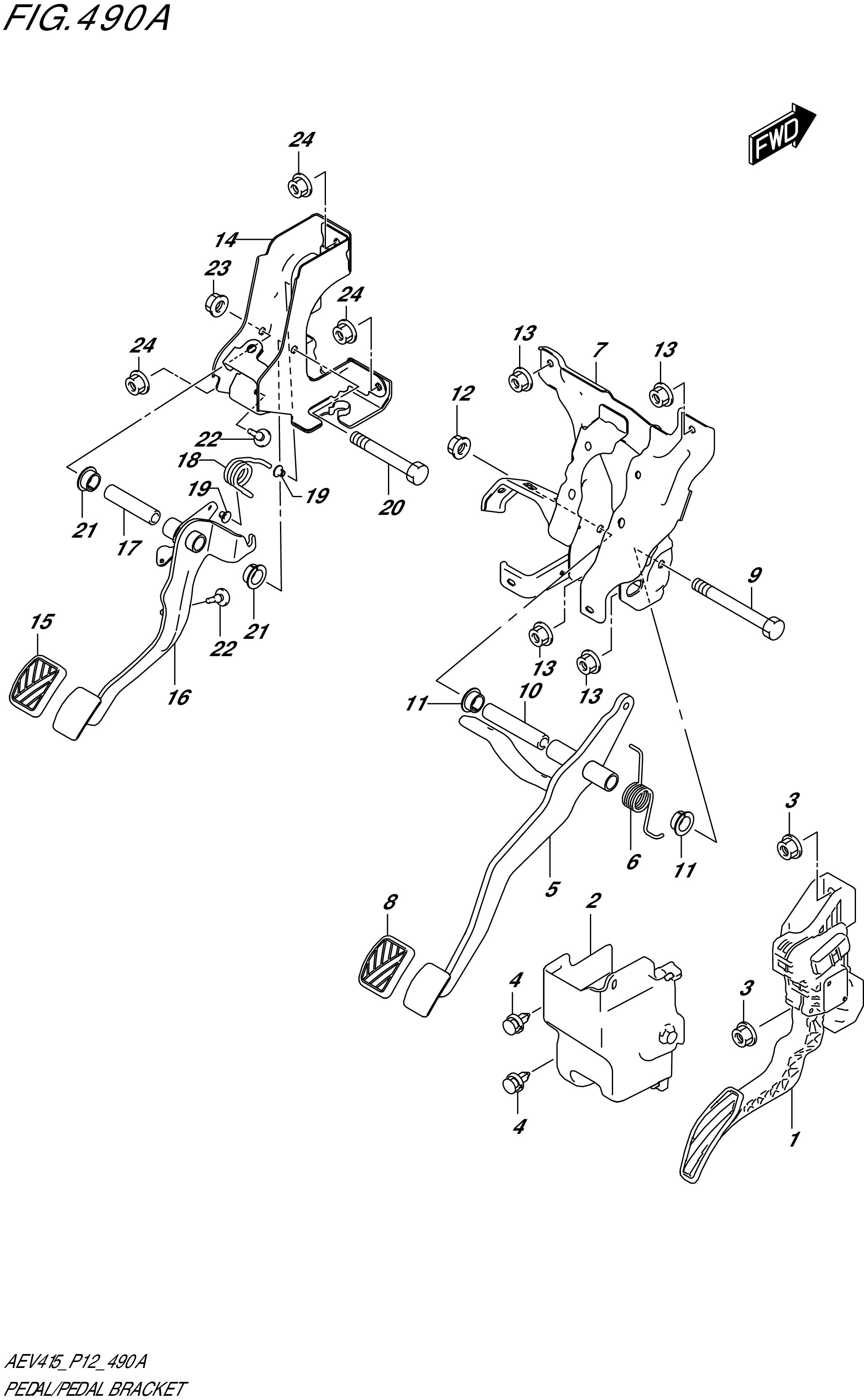 FIG. 490A - PEDAL/PEDAL BRACKET