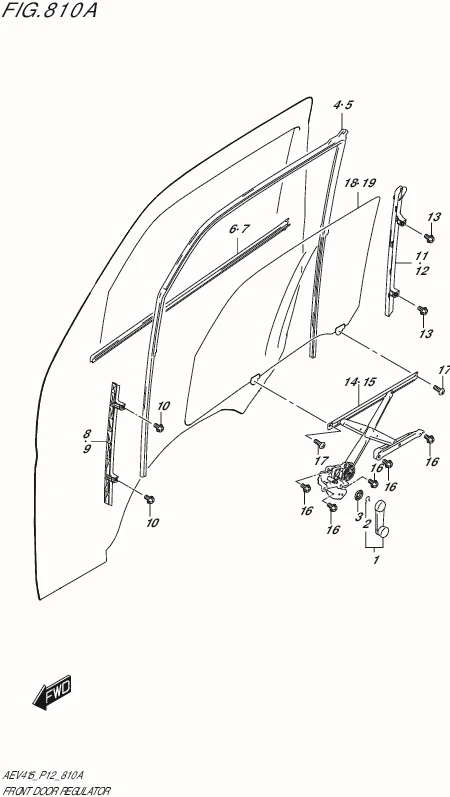 FIG. 810A - FRONT DOOR REGULATOR