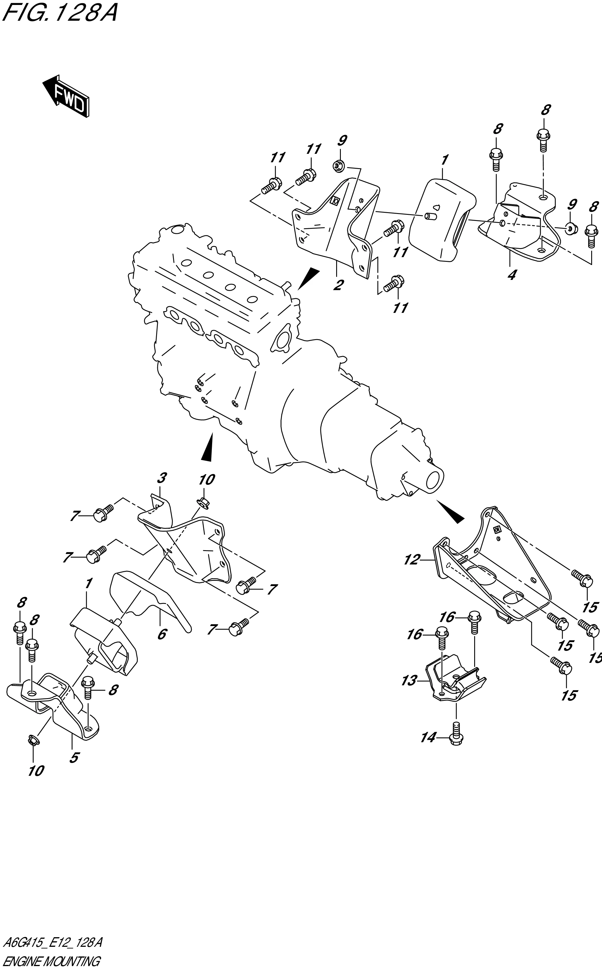 FIG. 128A - ENGINE MOUNTING