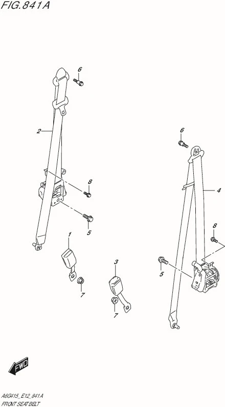 FIG.841A-FRONT SEAT BELT