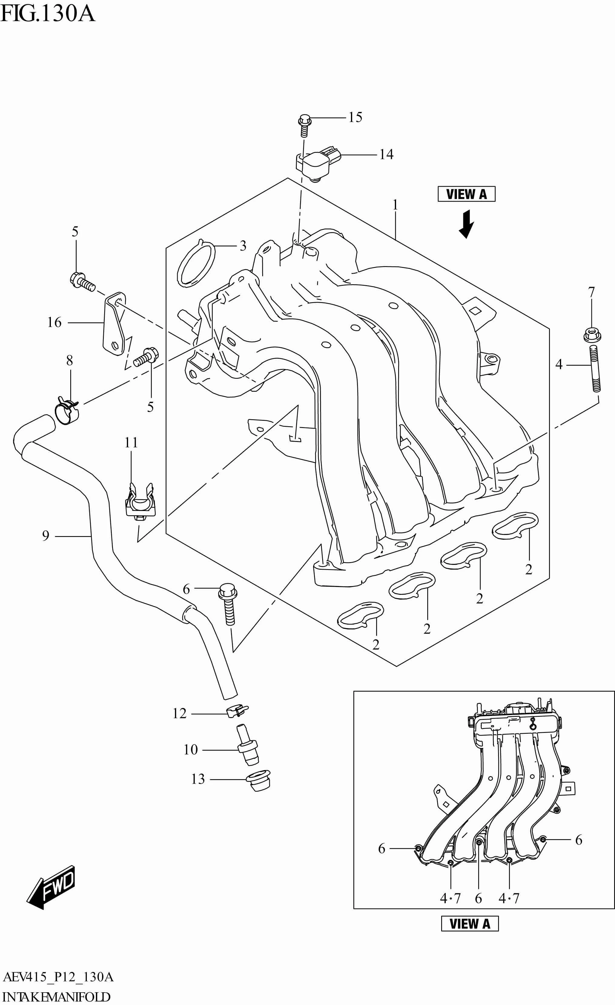 FIG. 130A INTAKE MANIFOLD