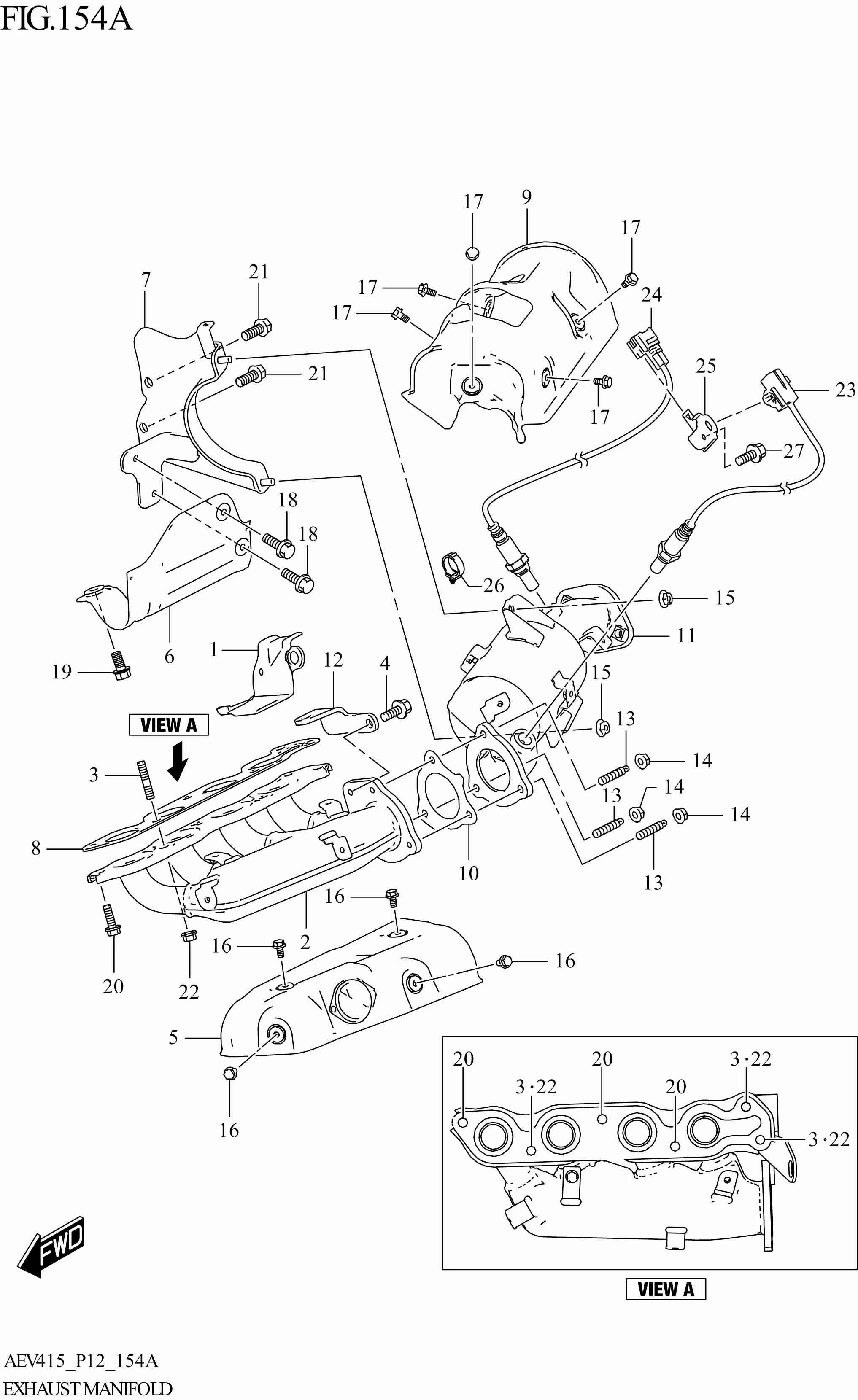 FIG. 154 EXHAUST MANIFOLD