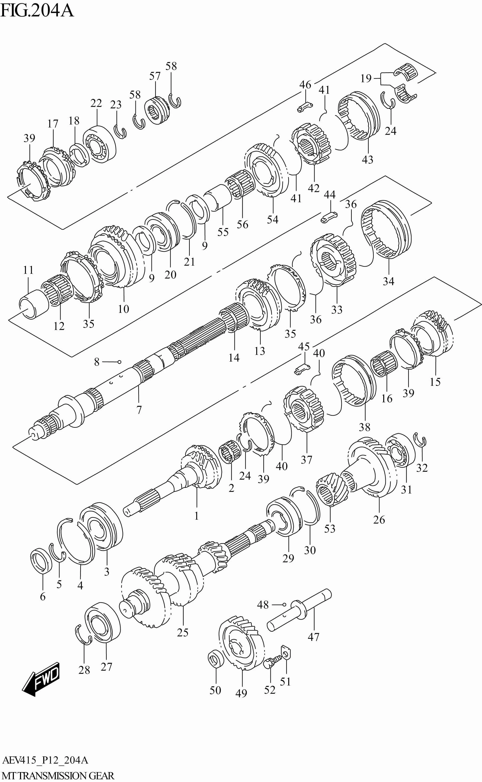 FIG. 204A- MT TRANSMISSION GEAR