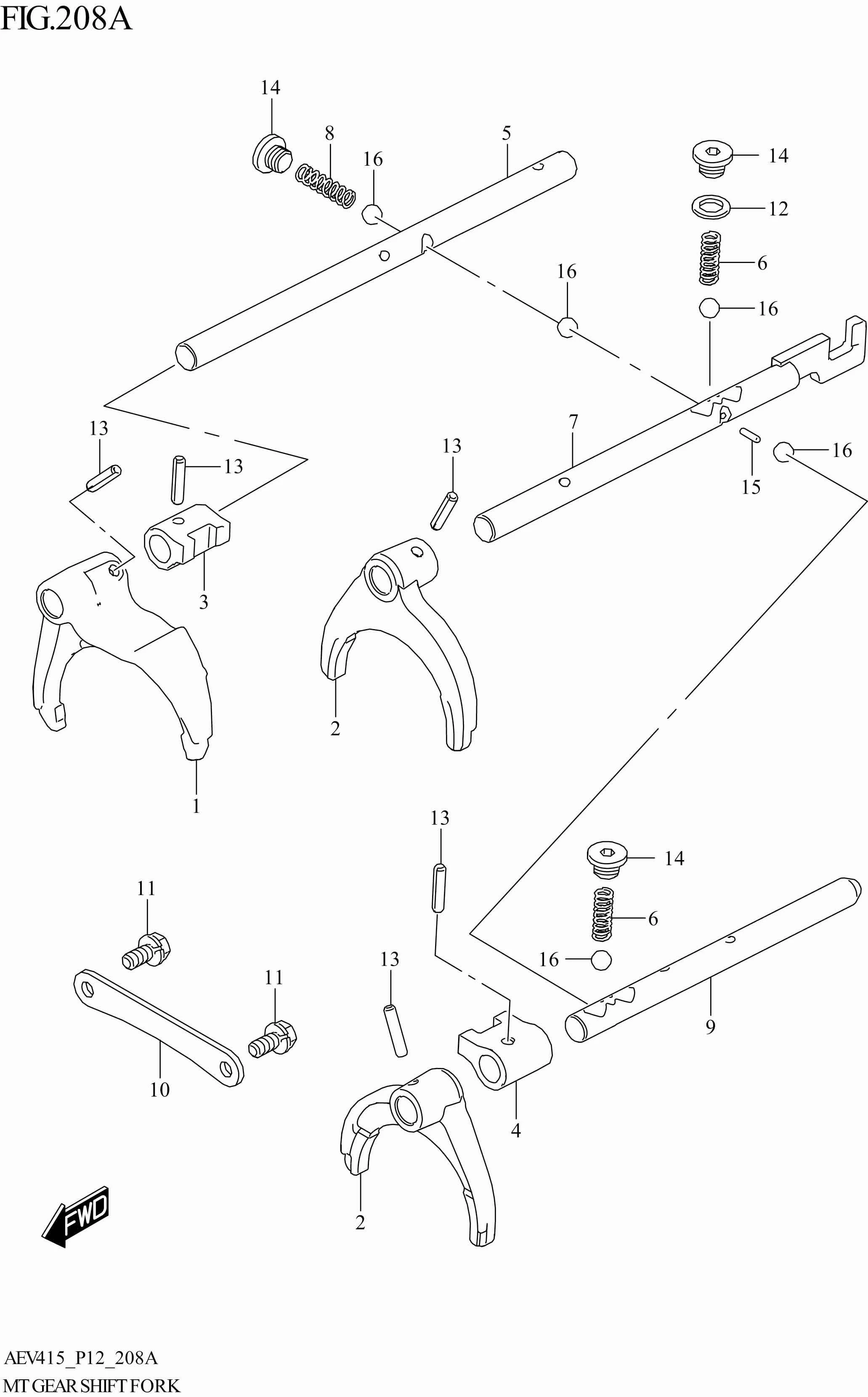 FIG. 208A- MT GEAR SHIFT FORK