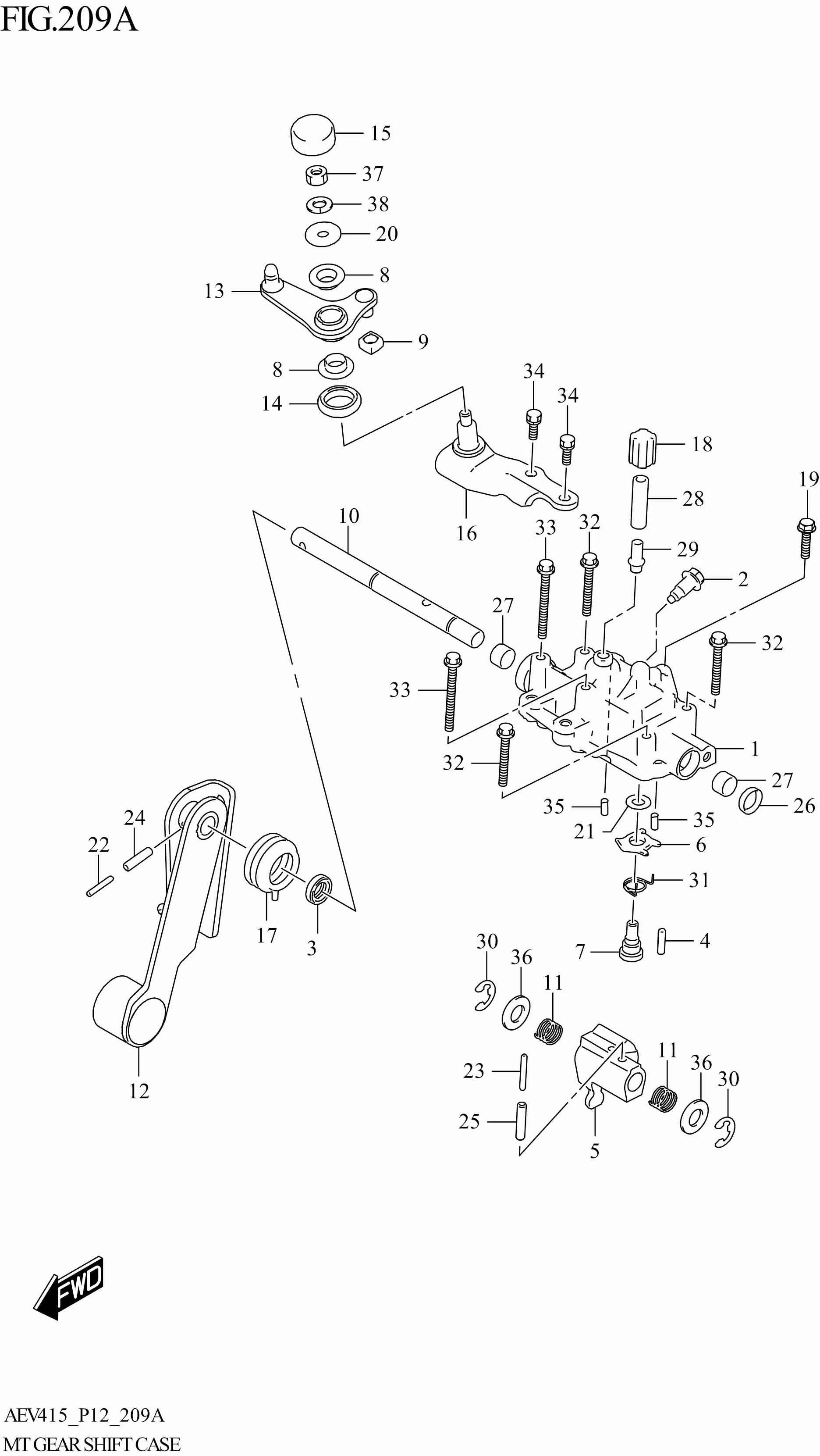 FIG. 209A- MT GEAR SHIFT CASE