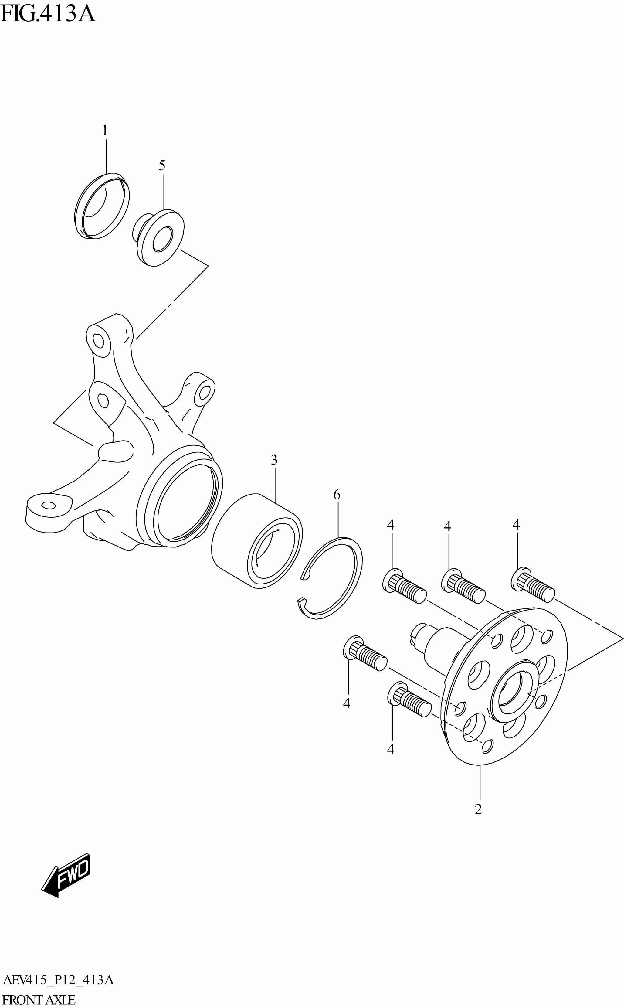 FIG. 413A - FRONT AXLE