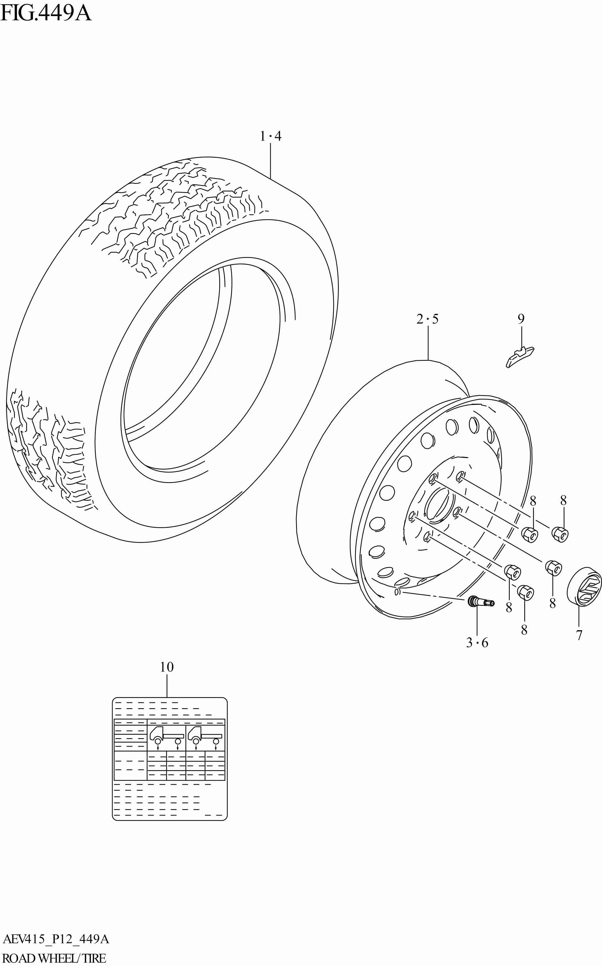 FIG. 449A - ROAD WHEEL/TIRE