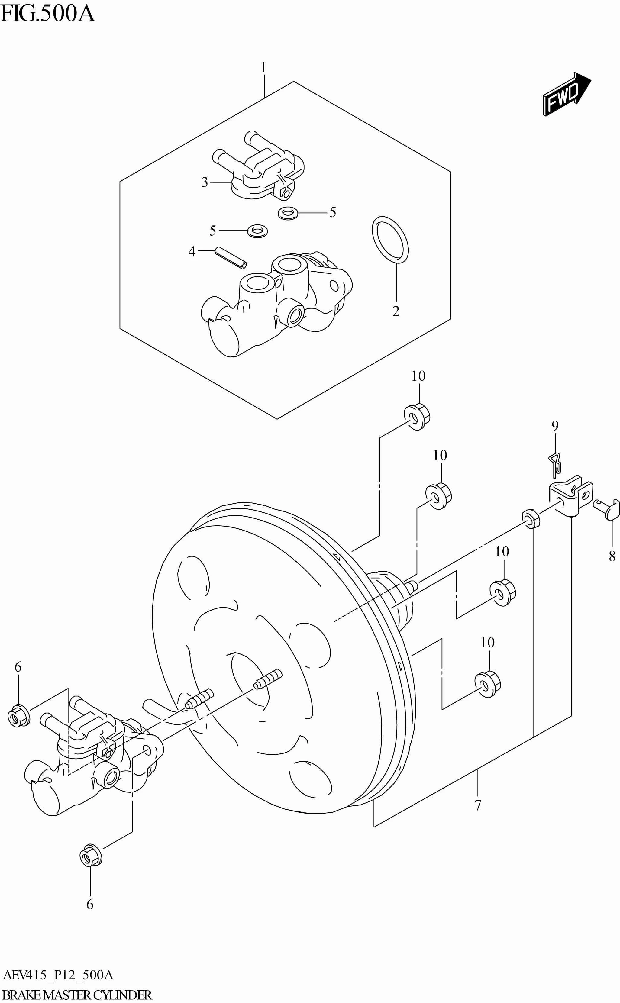 FIG. 500A - BRAKE MASTER CYLINDER