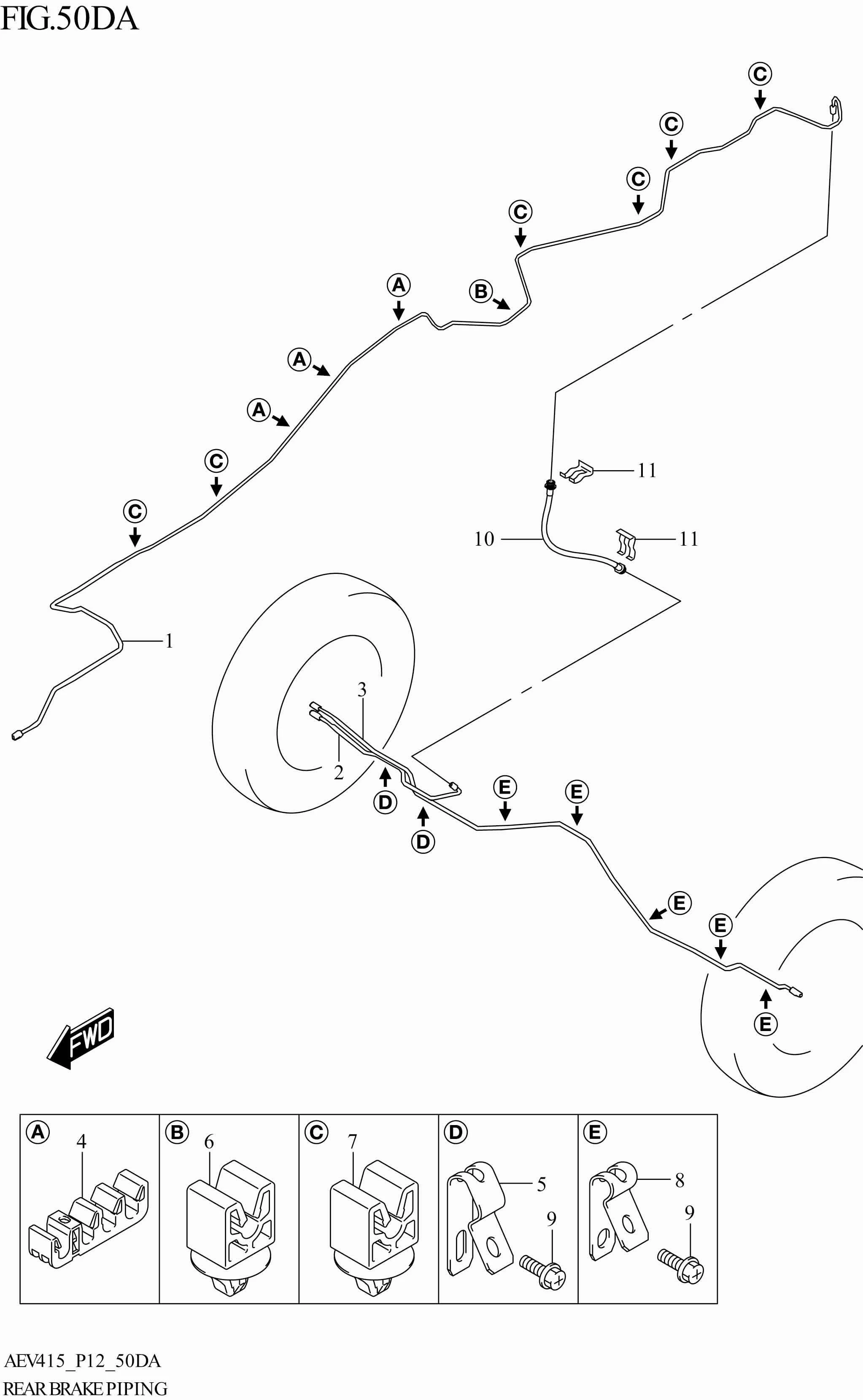 FIG. 50DA REAR BRAKE PIPING