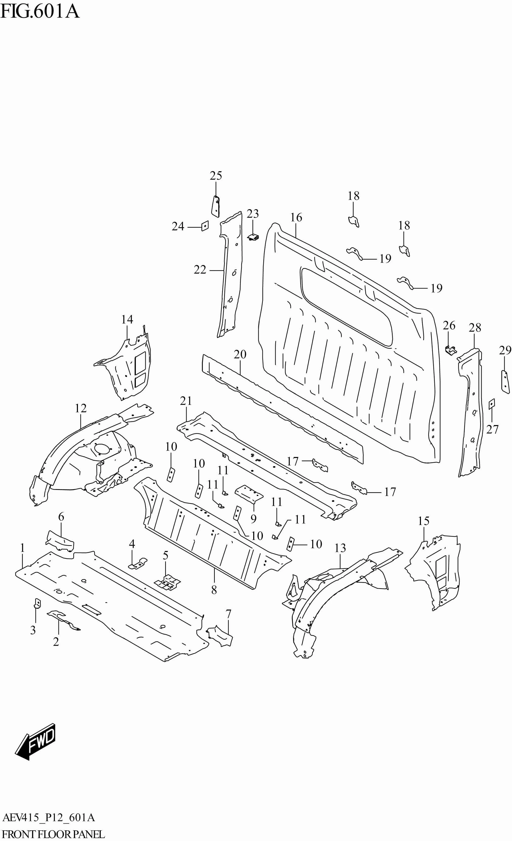 FIG. 601A - FRONT FLOOR PANEL