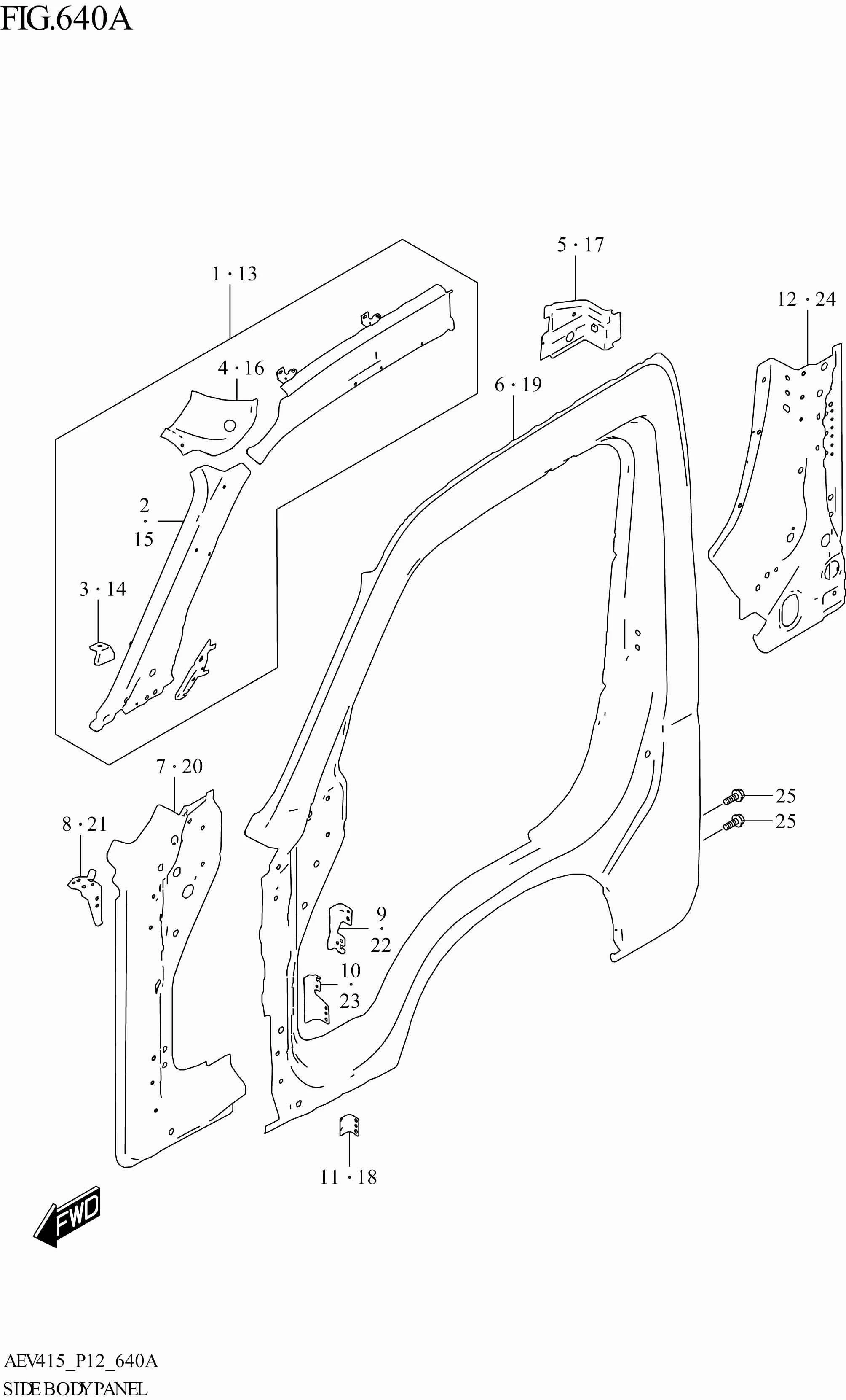 FIG. 640A - SIDE BODY PANEL
