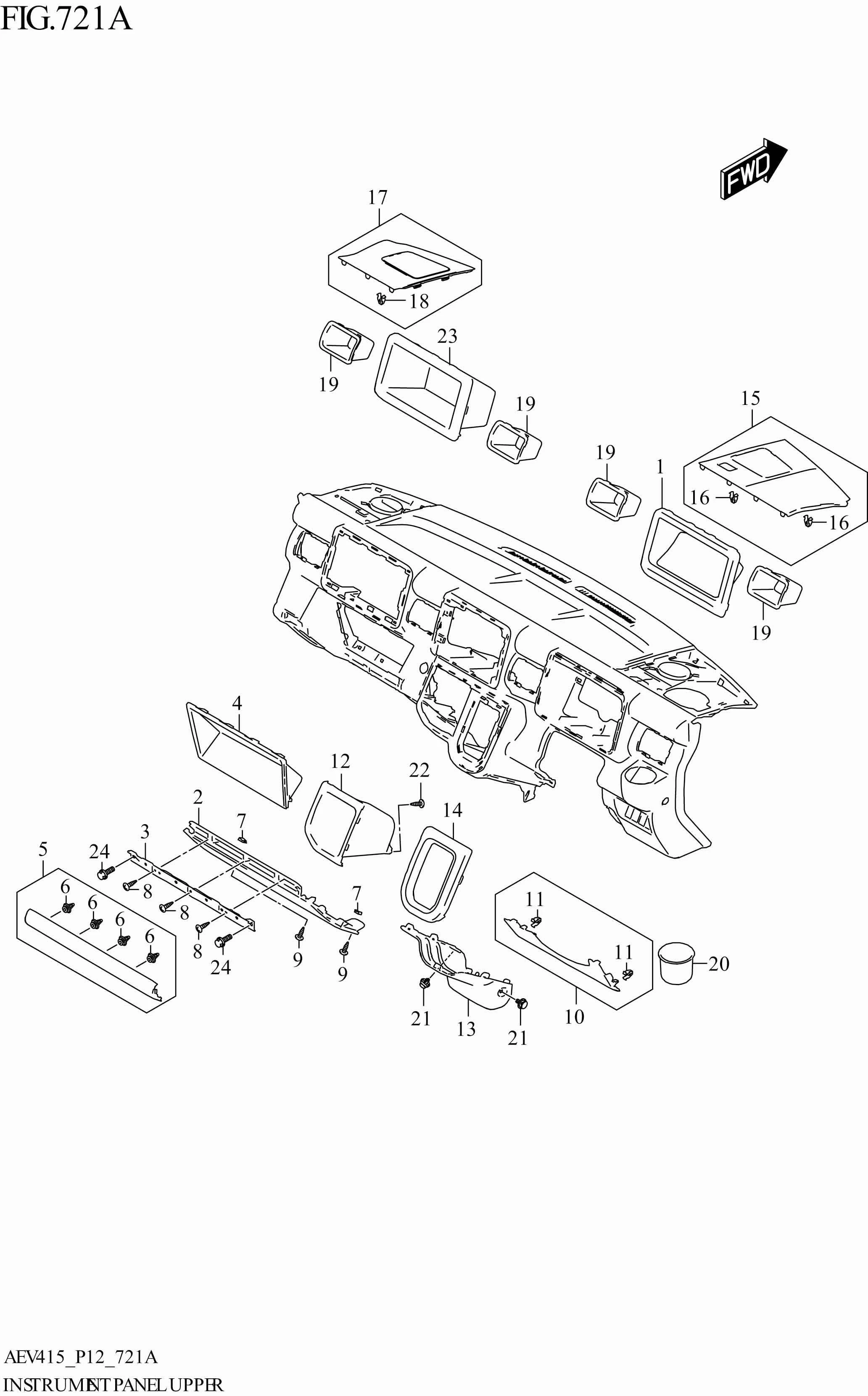 FIG. 721A - INSTRUMENT PANEL UPPER (N_AC)
