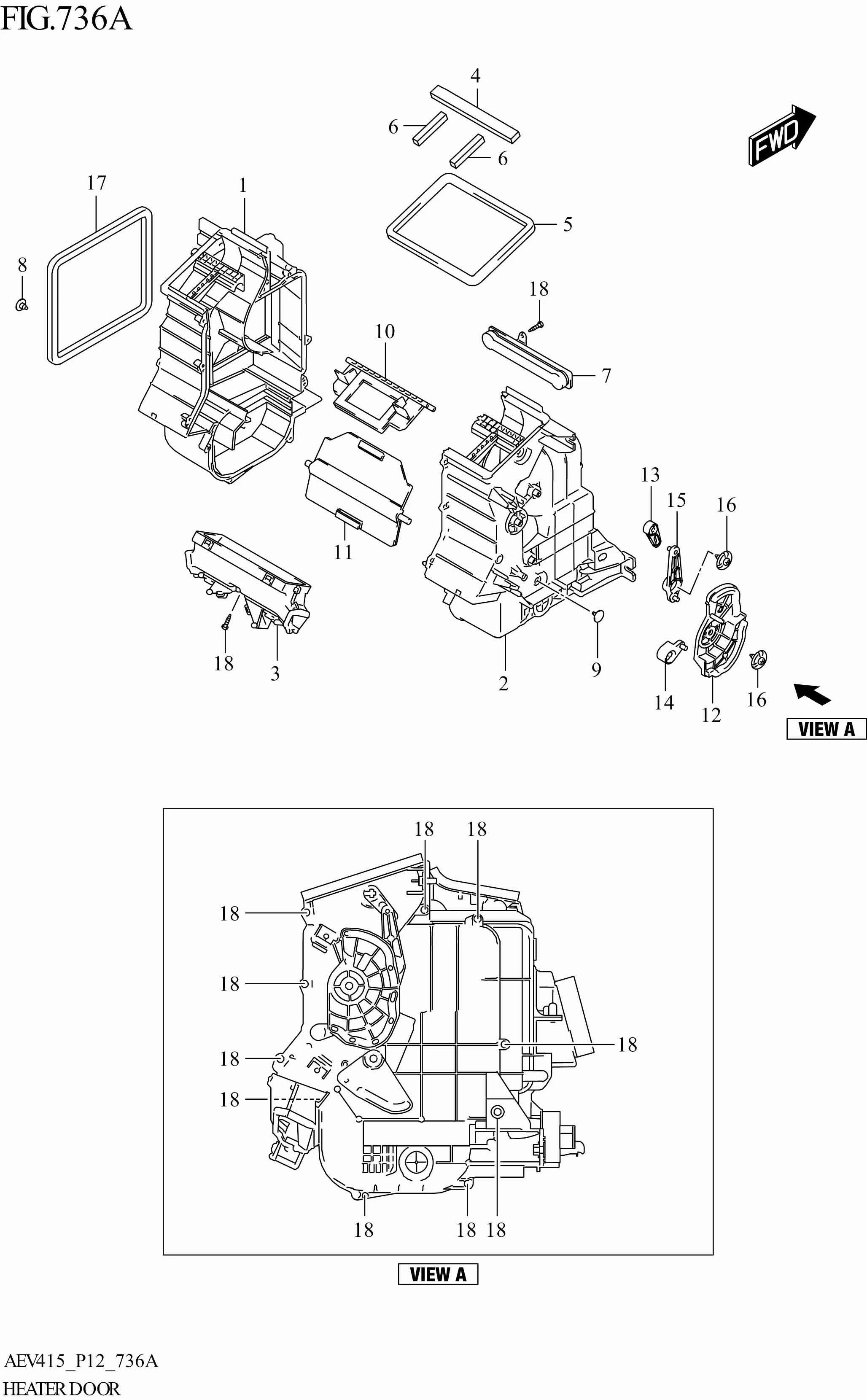 FIG. 736A - HEATER DOOR (W_MN_AC)