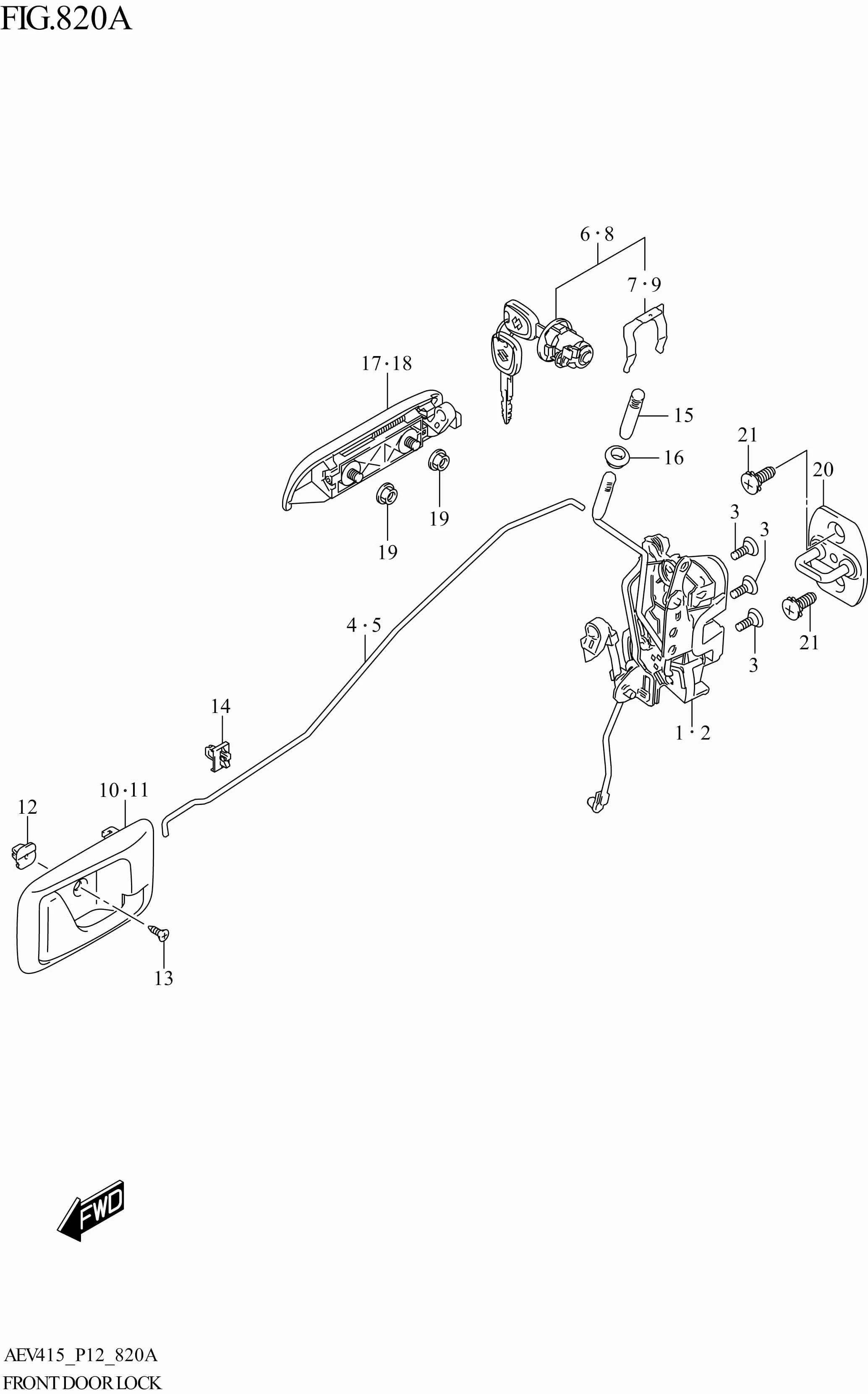 FIG. 820A - FRONT DOOR LOCK
