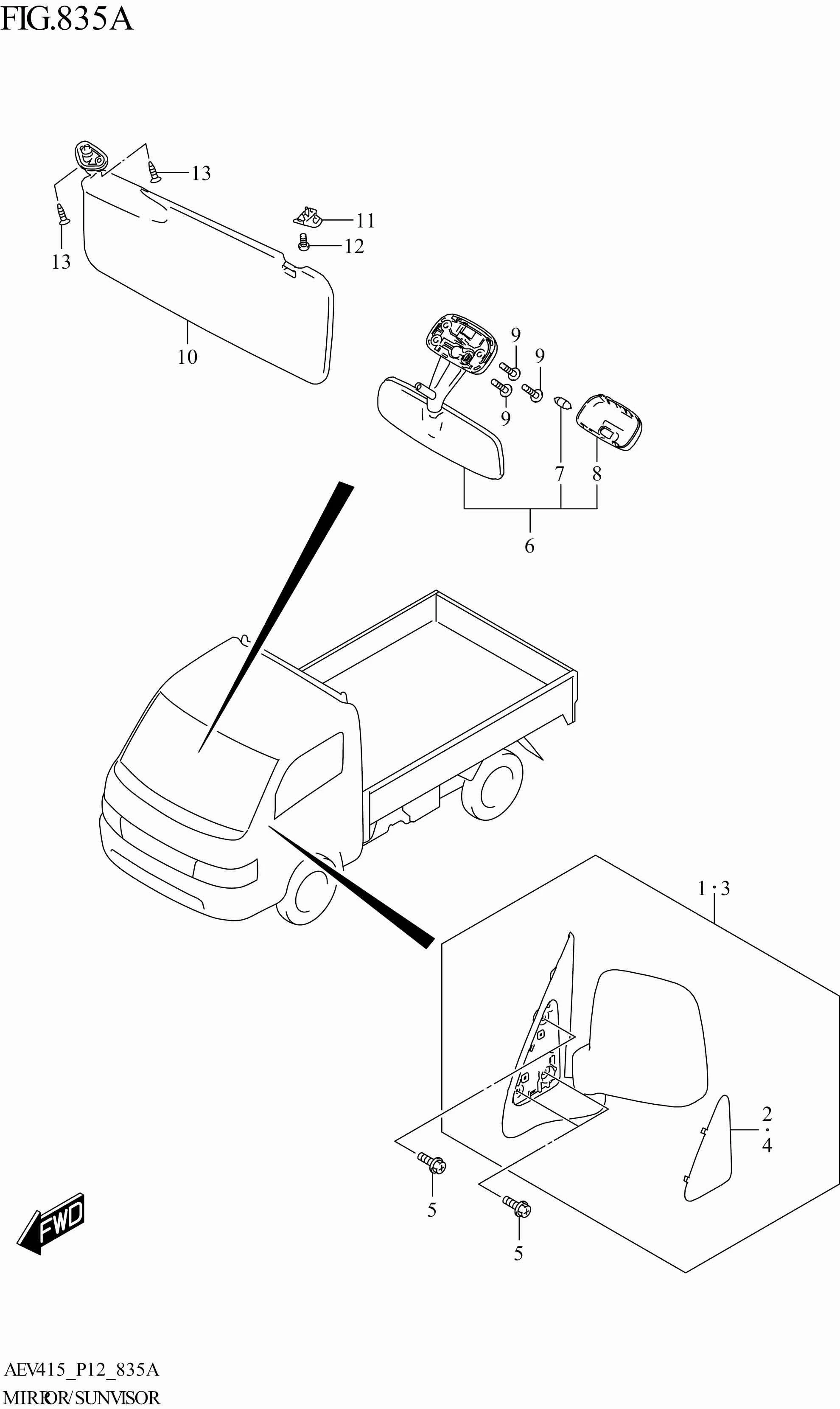 FIG. 835A - MIRROR/SUNVISOR