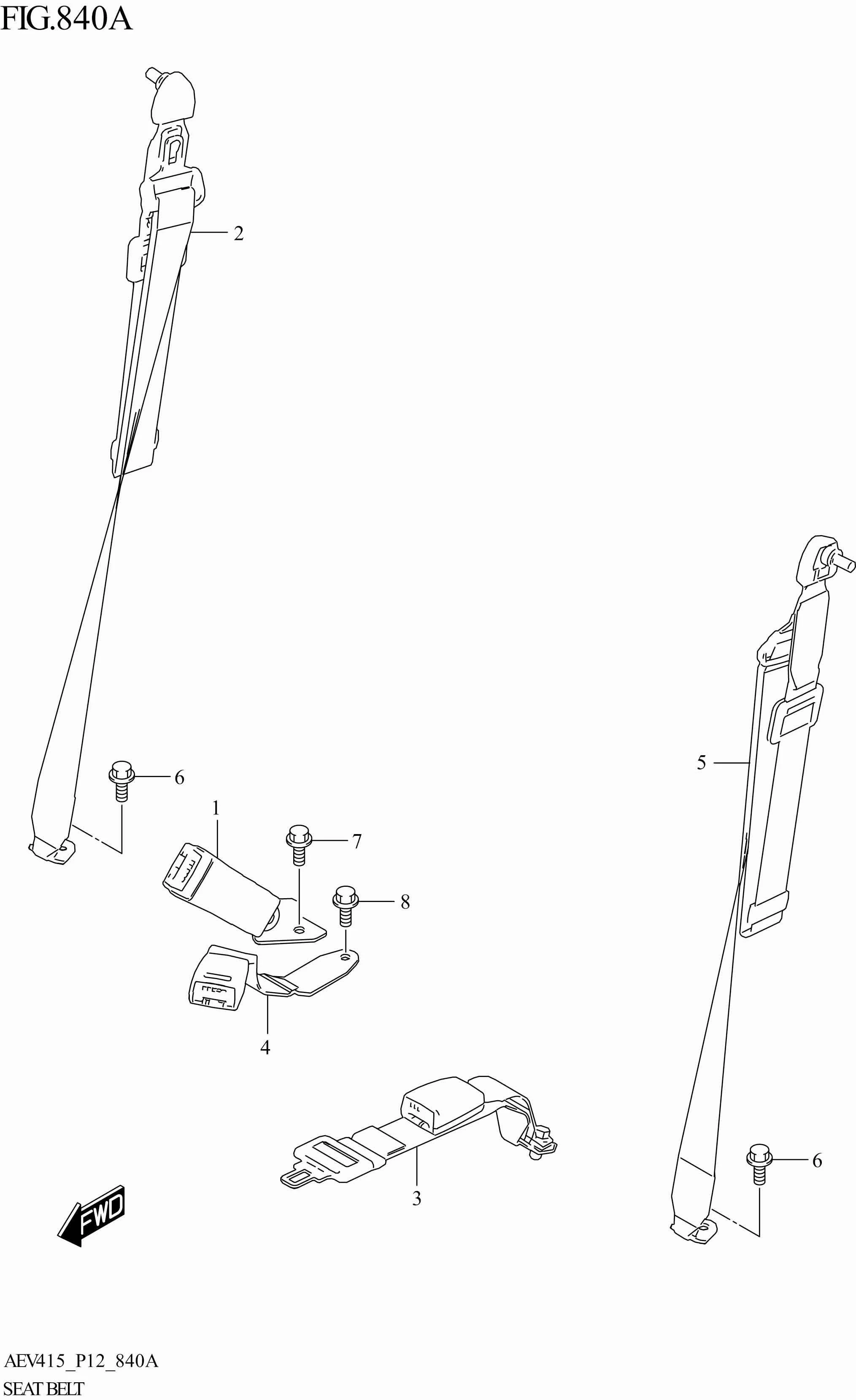FIG. 840A - SEAT BELT