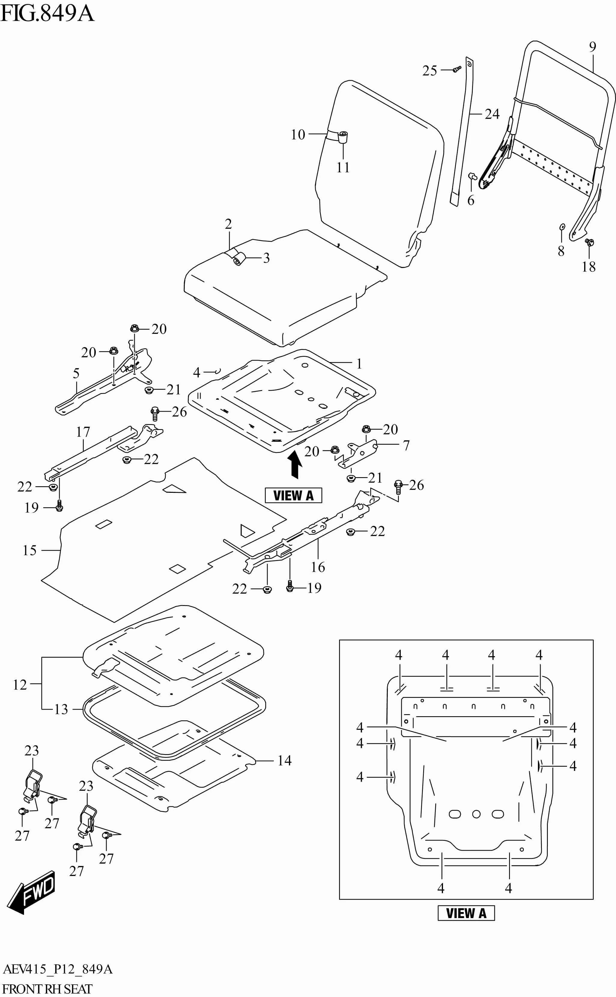 FIG. 849A - FRONT RH SEAT