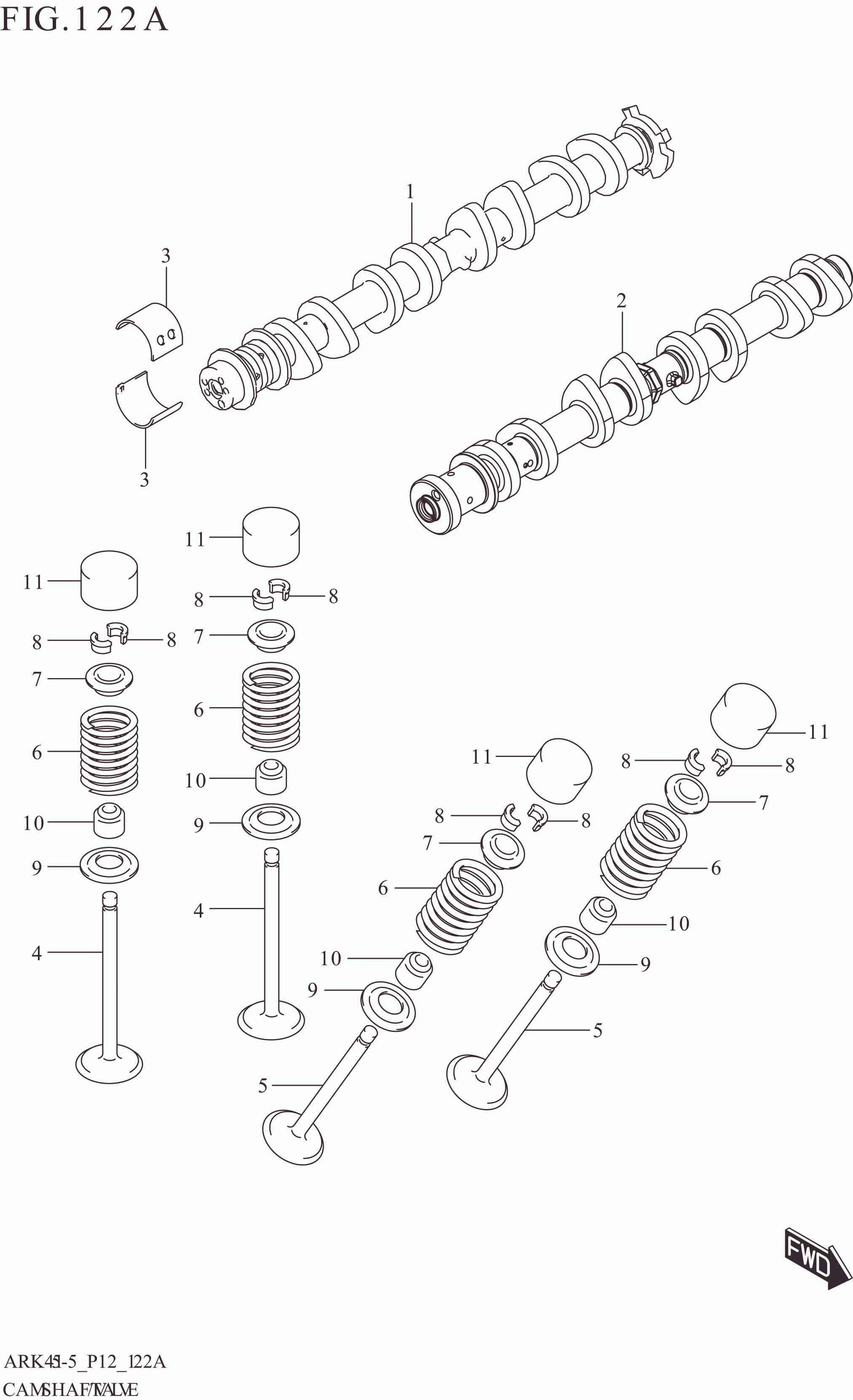 122A CAM SHAFT/VALVE