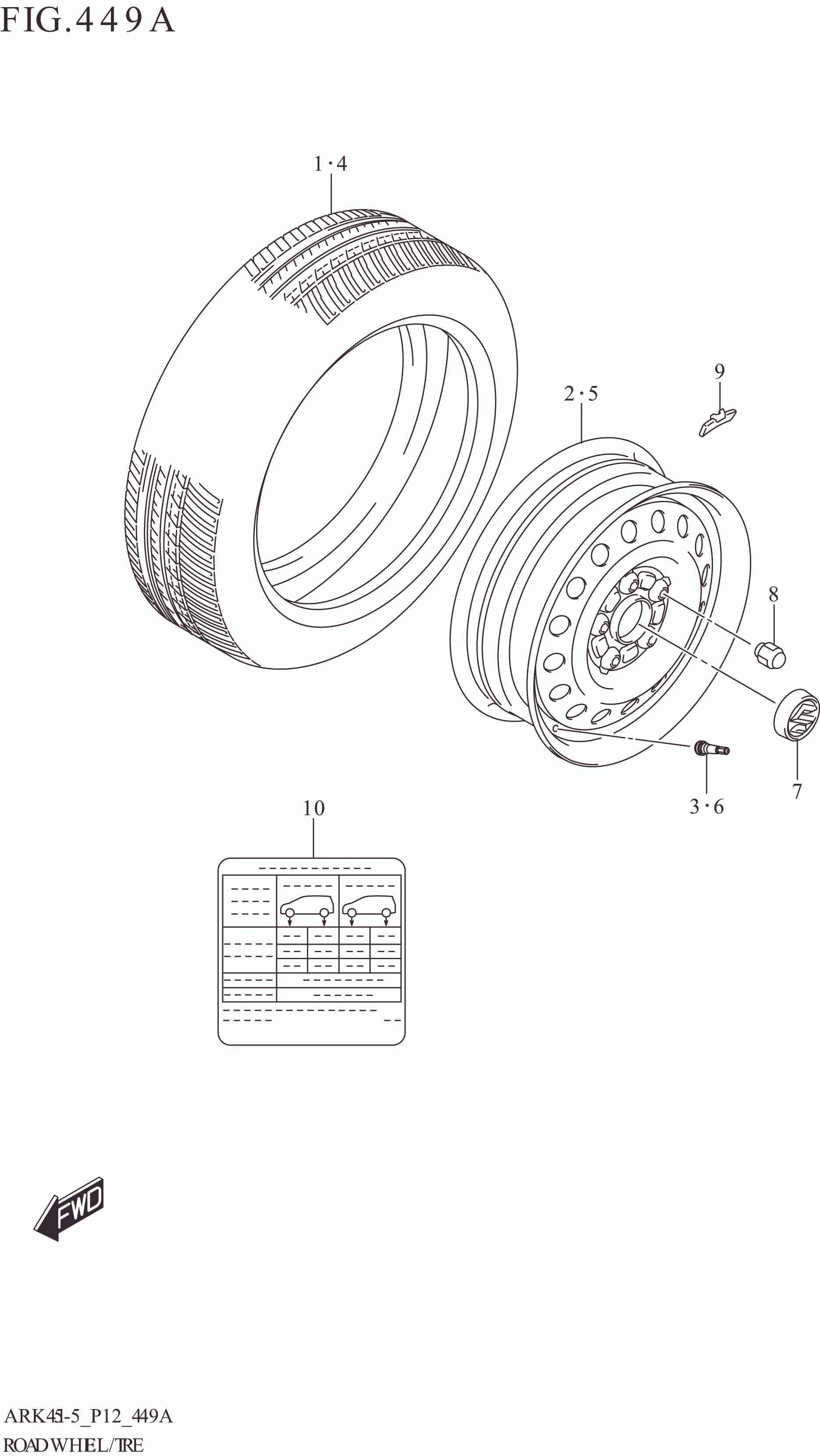 449A ROAD WHEEL/TIRE (GA)