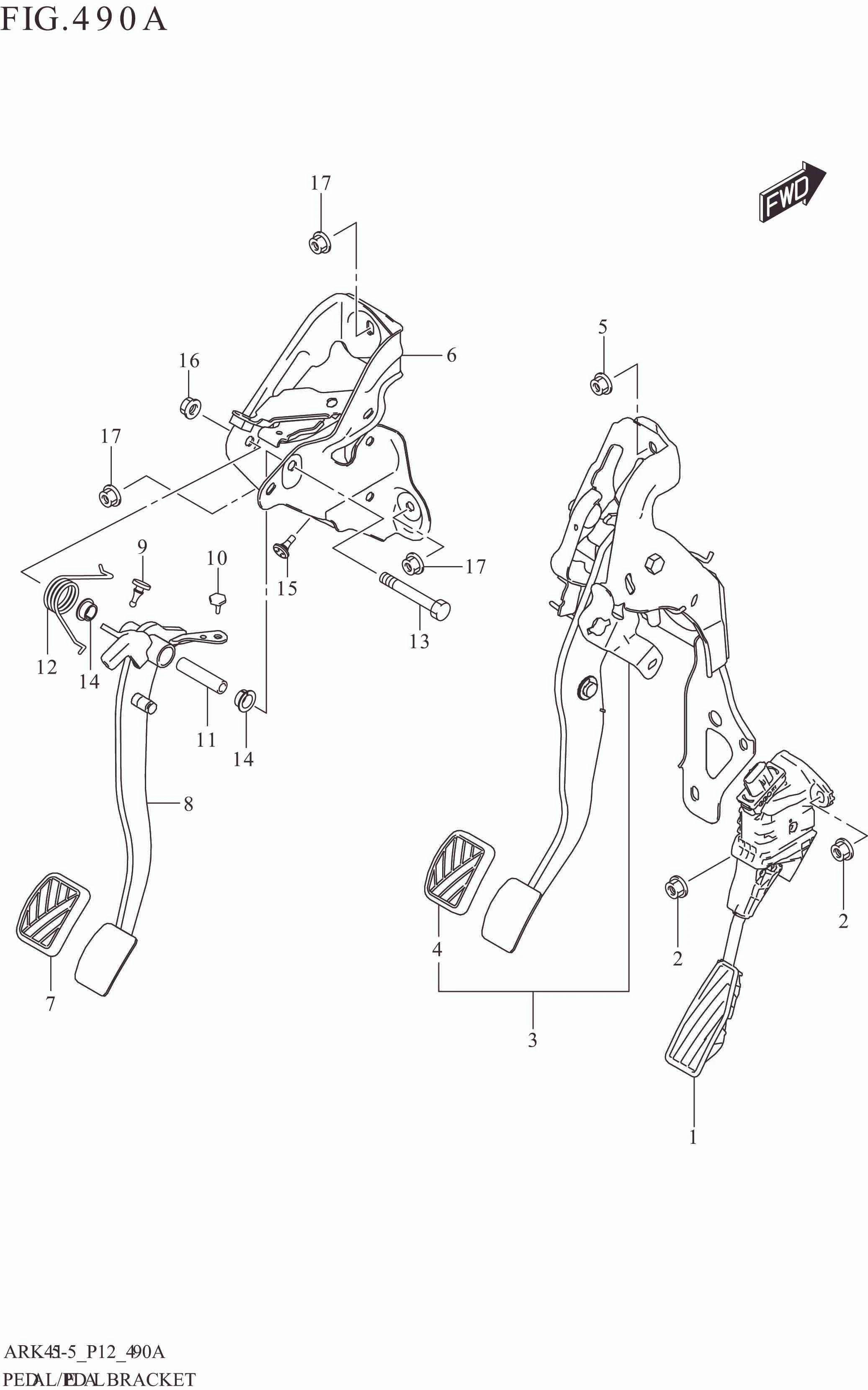 490A PEDAL/PEDAL BRACKET (5MT)