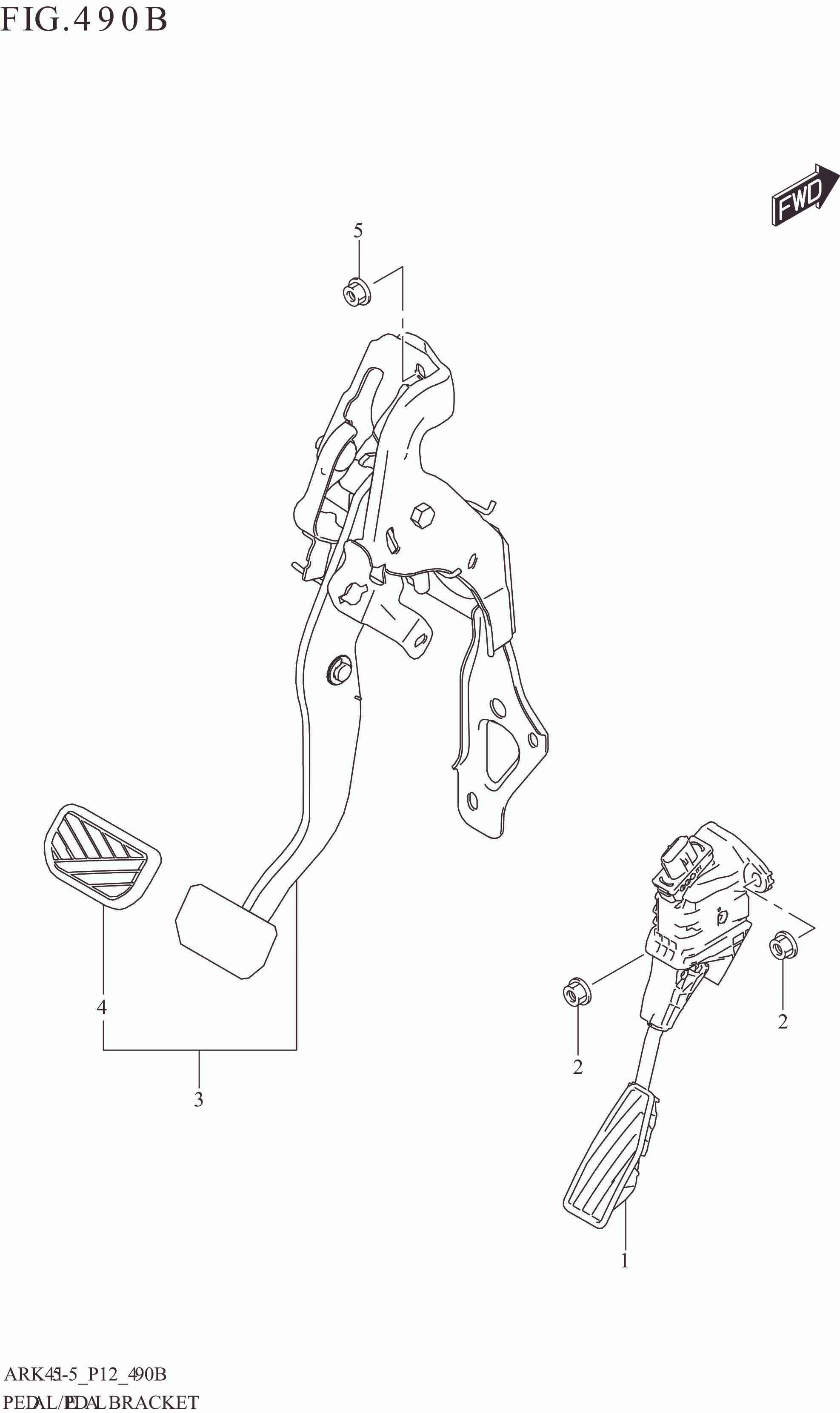 490B PEDAL/PEDAL BRACKET (4AT)