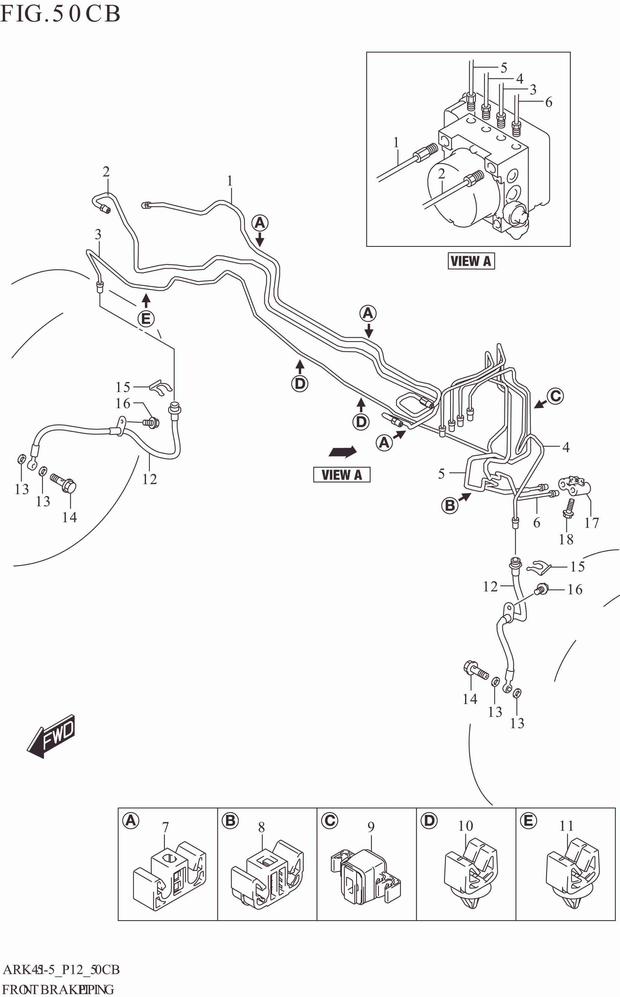 50CB FRONT BRAKE PIPING (W_ESP)
