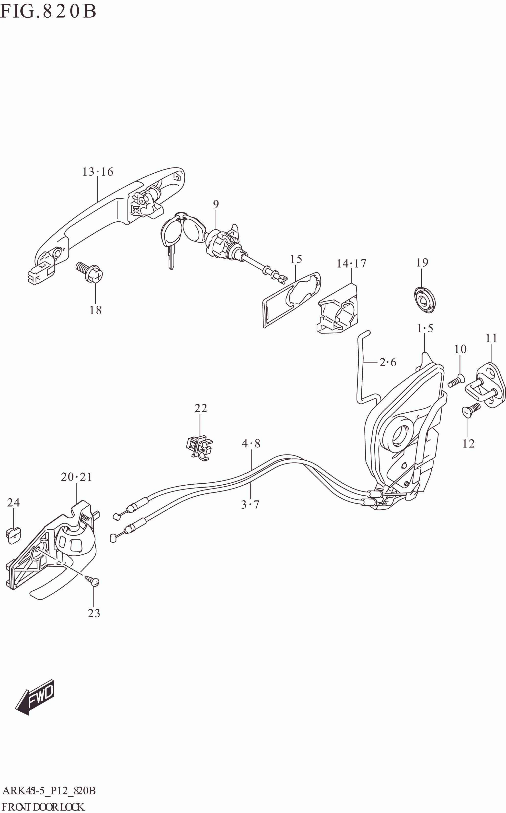 820B FRONT DOOR LOCK (GL)