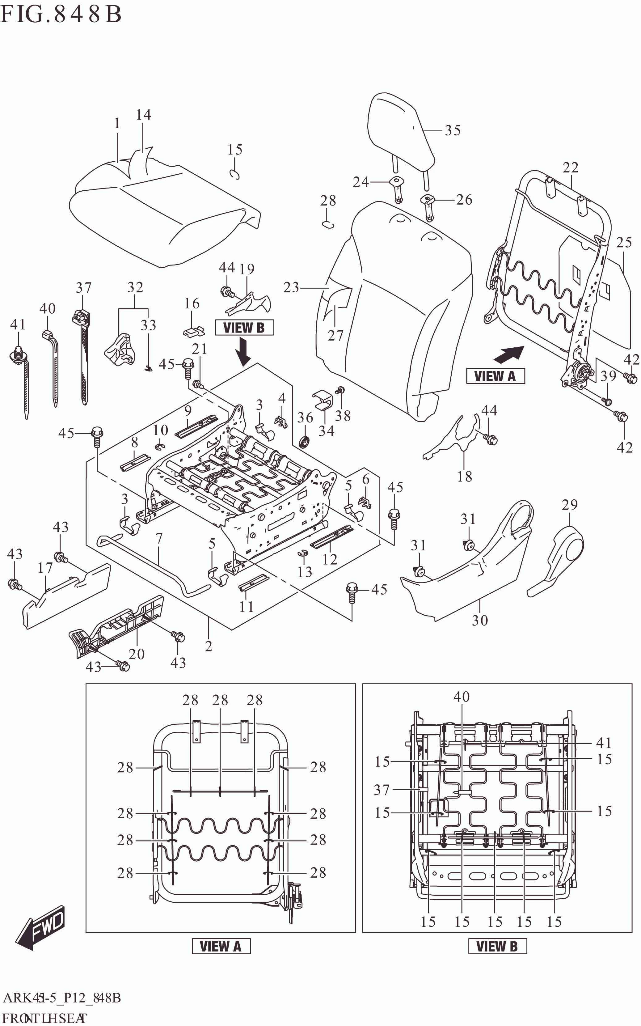 848B FRONT LH SEAT (GL,GX)