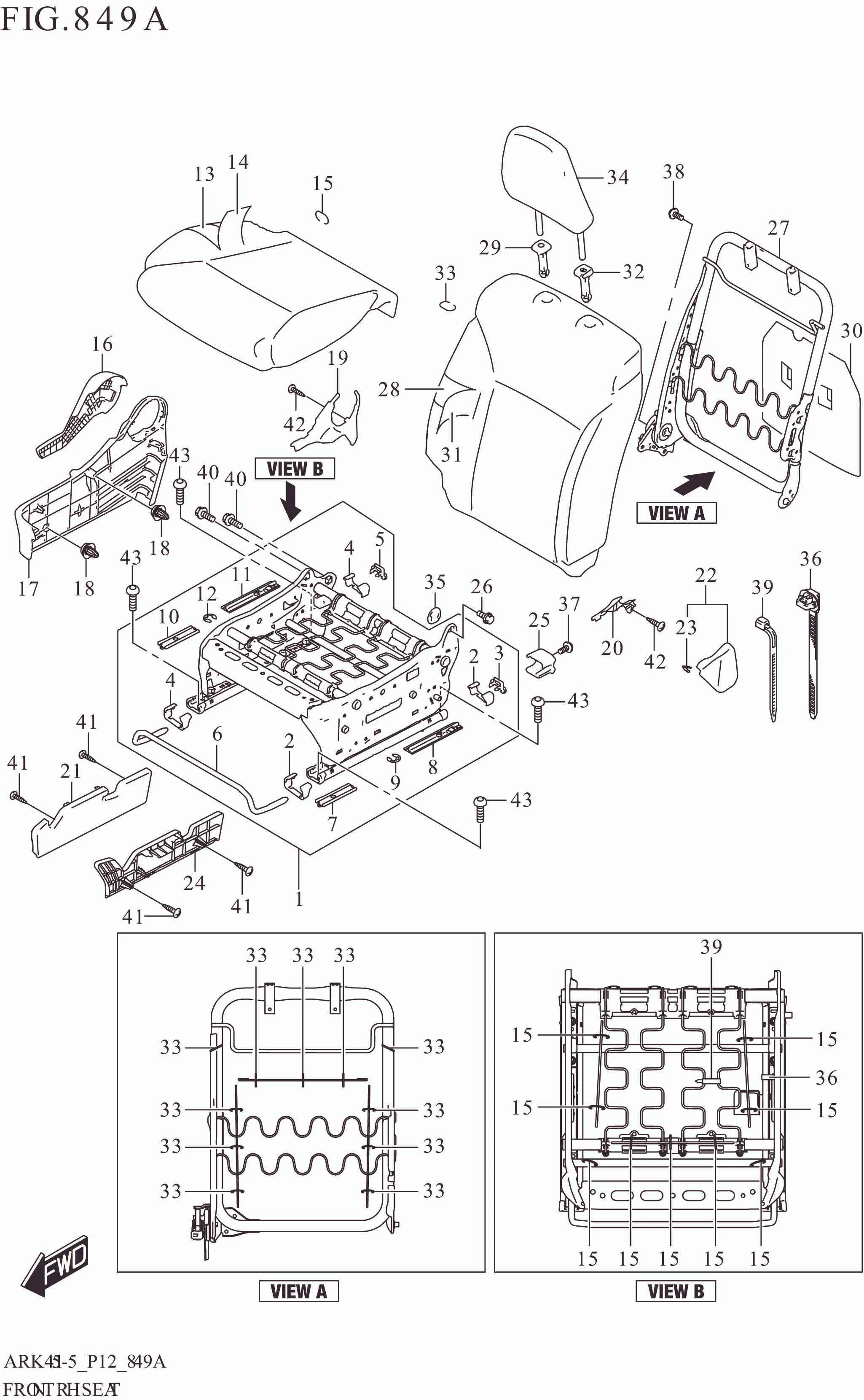 849A FRONT RH SEAT (GA,GL)