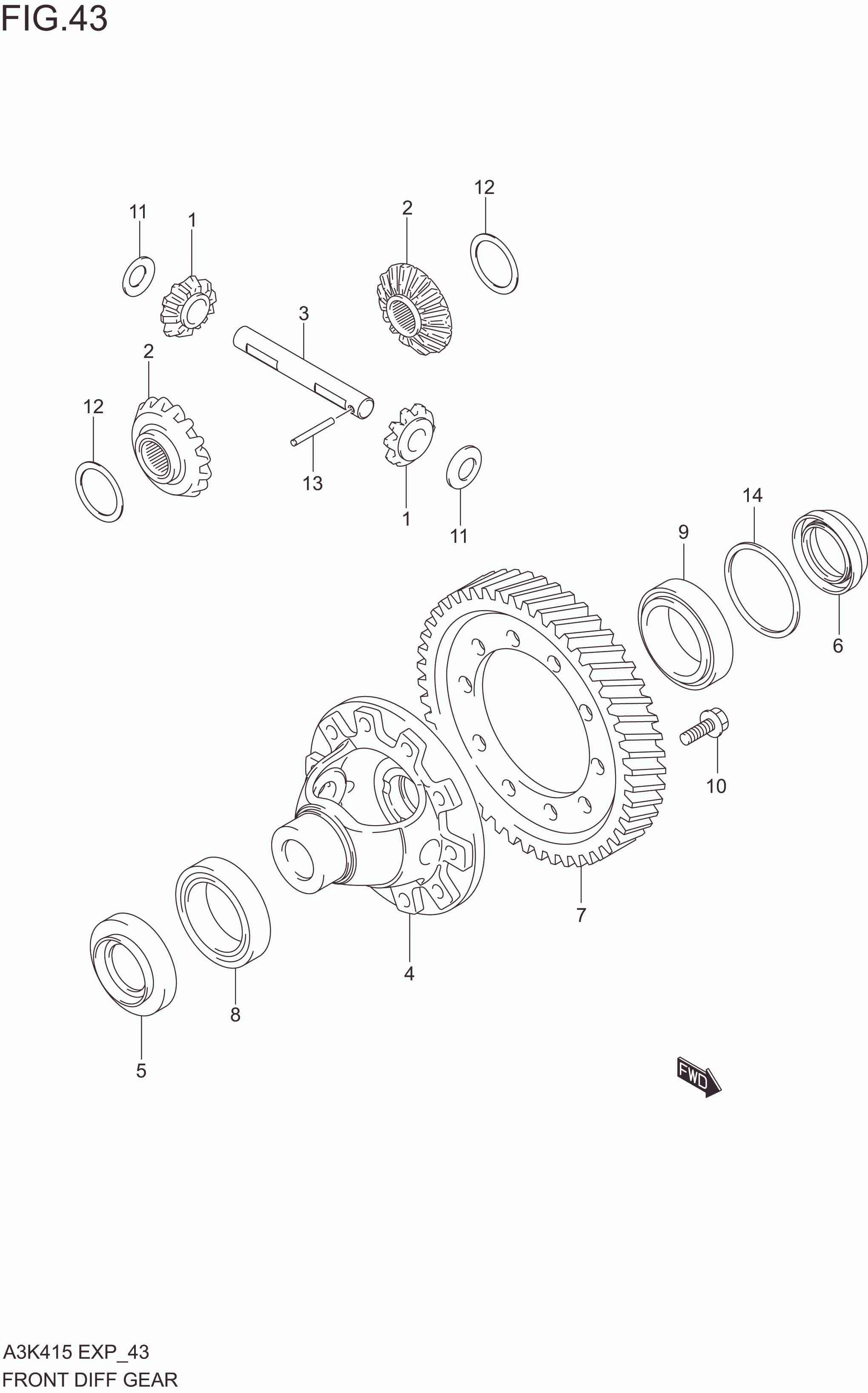 FRONT DIFFERENTIAL GEAR (5MT)